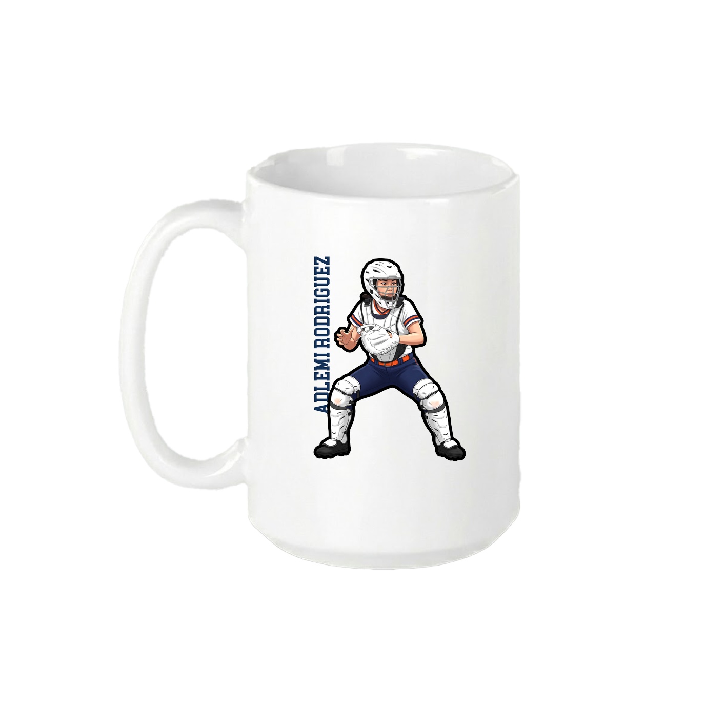 15oz Coffee Mug — Name Vertical in White