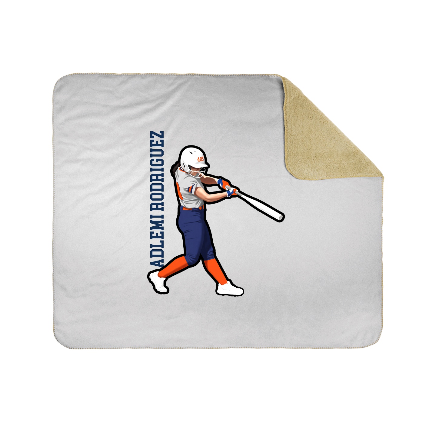 Throw Blanket — Name Vertical in White