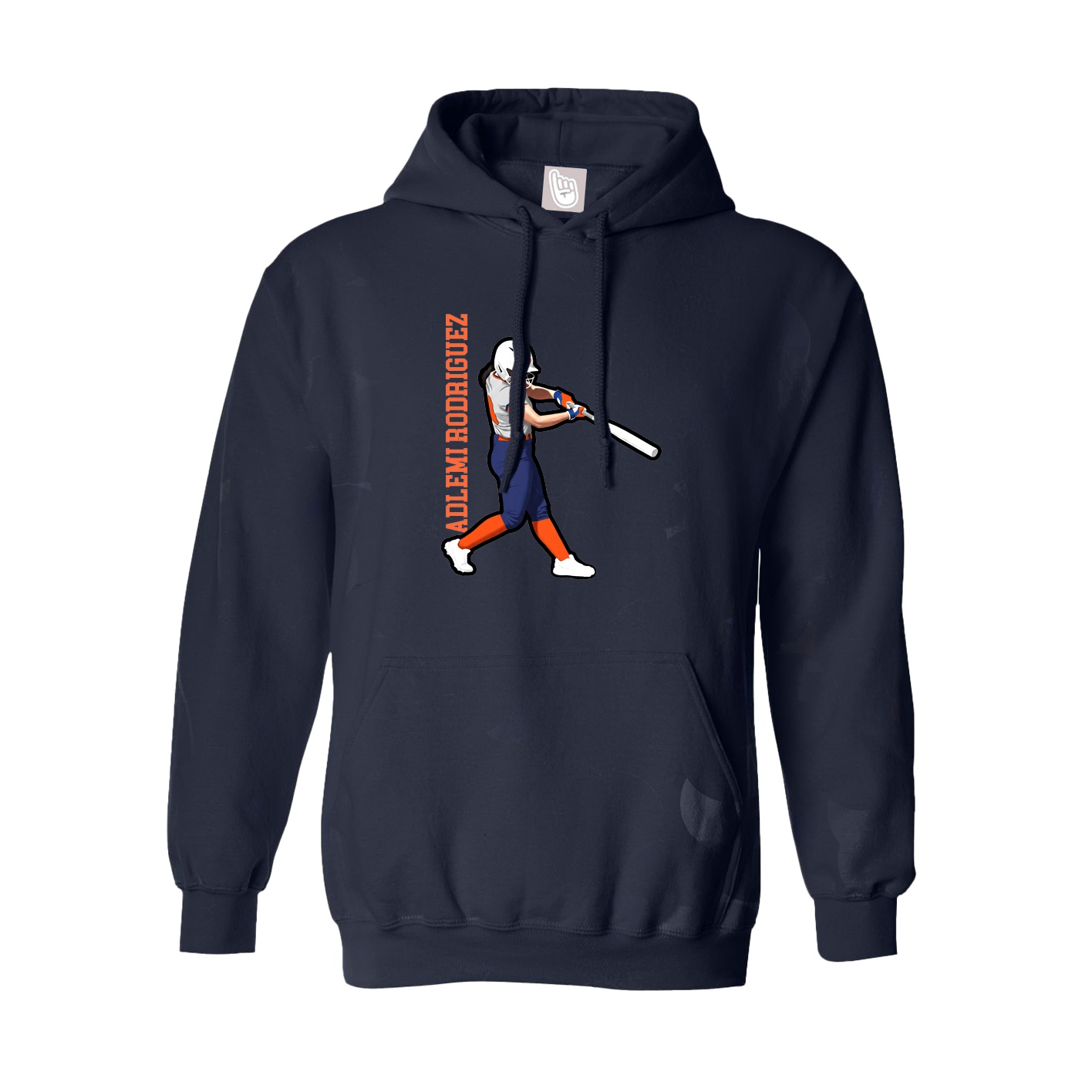 Hoodie — Name Vertical in Navy