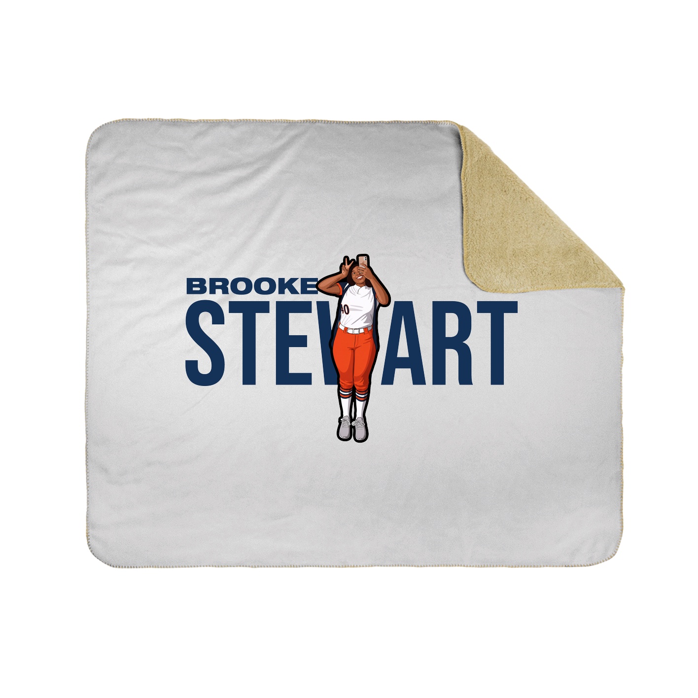 Throw Blanket — Player Name in White