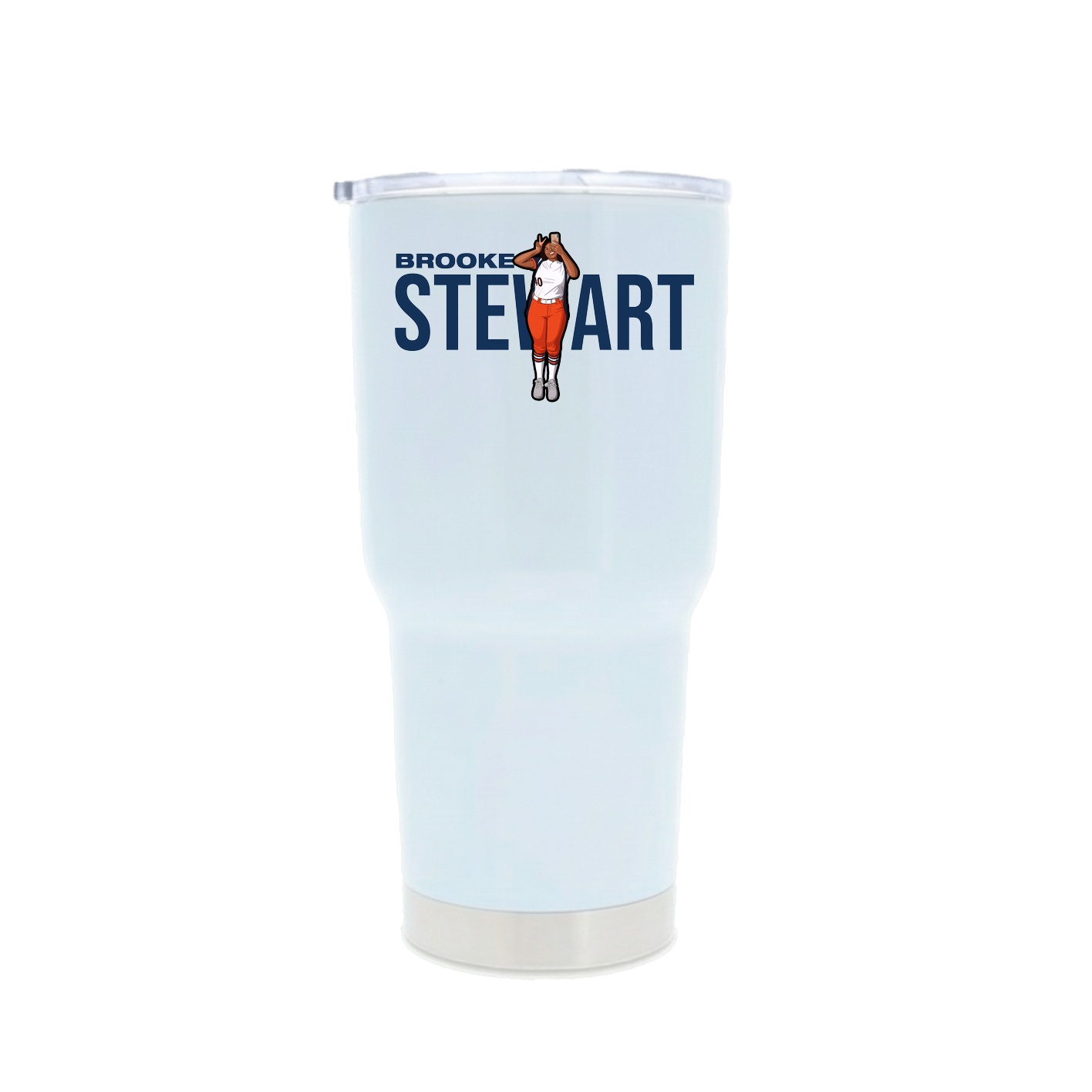 30oz Stainless Steel Tumbler — Player Name in White