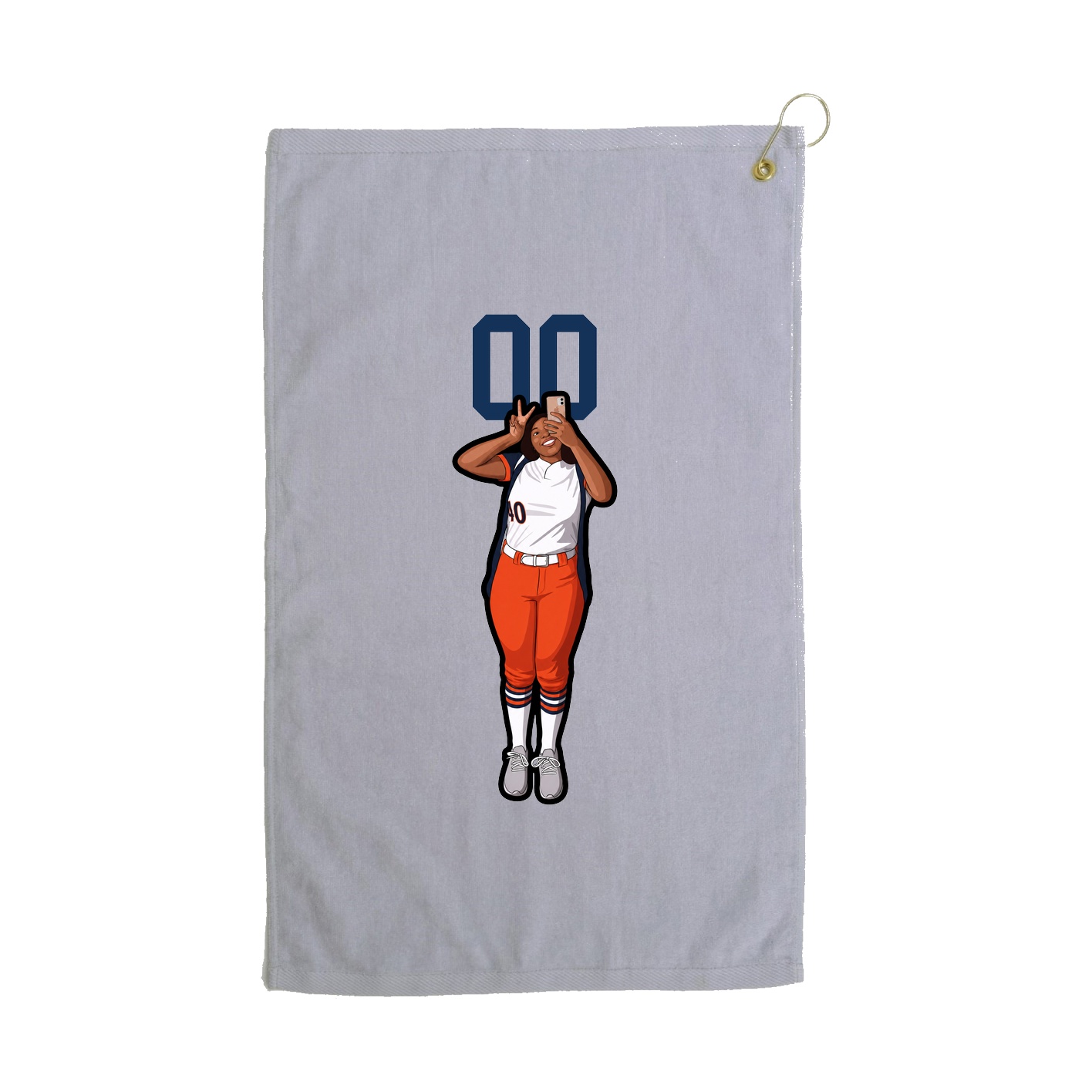 Golf Towel — Number Top in Grey