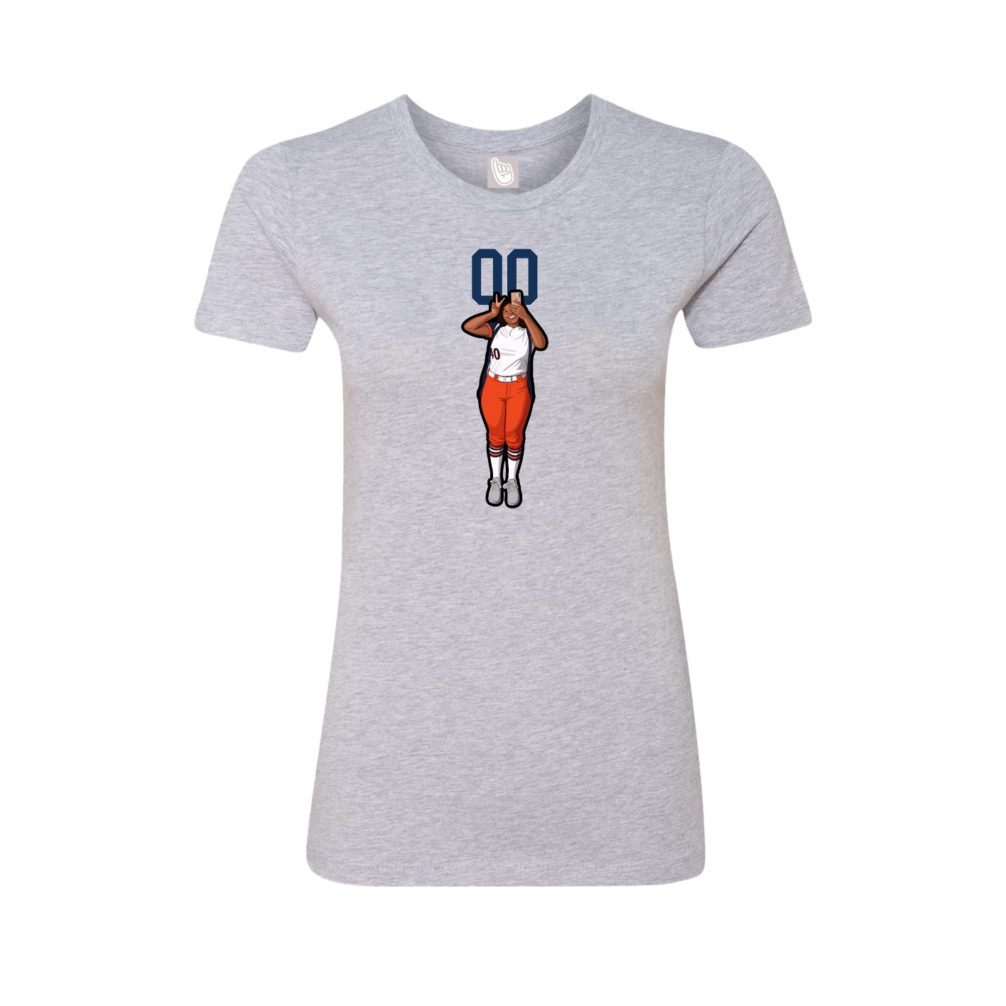 Fitted Women's Tee — Number Top in Grey