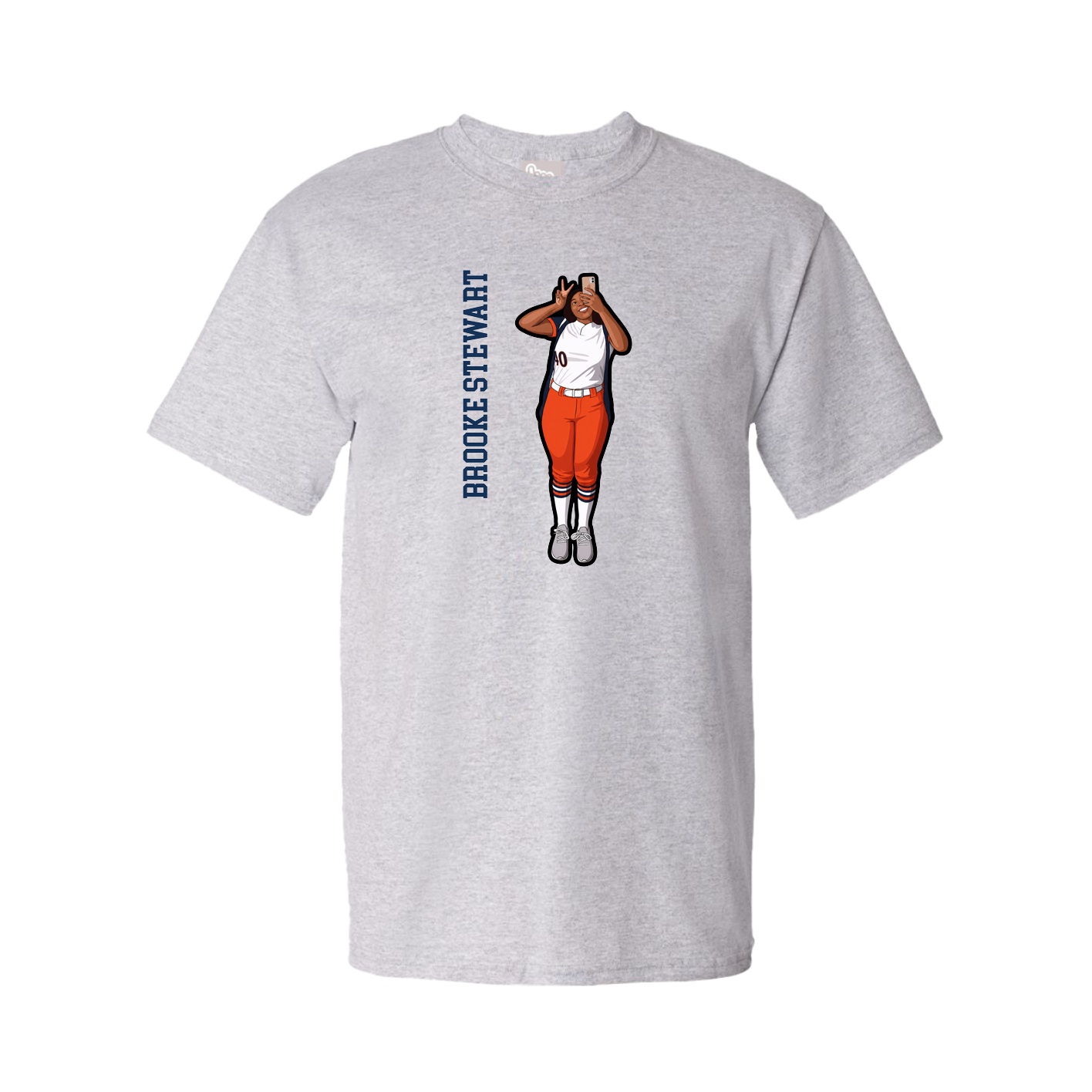 Youth Tee — Name Vertical in Grey