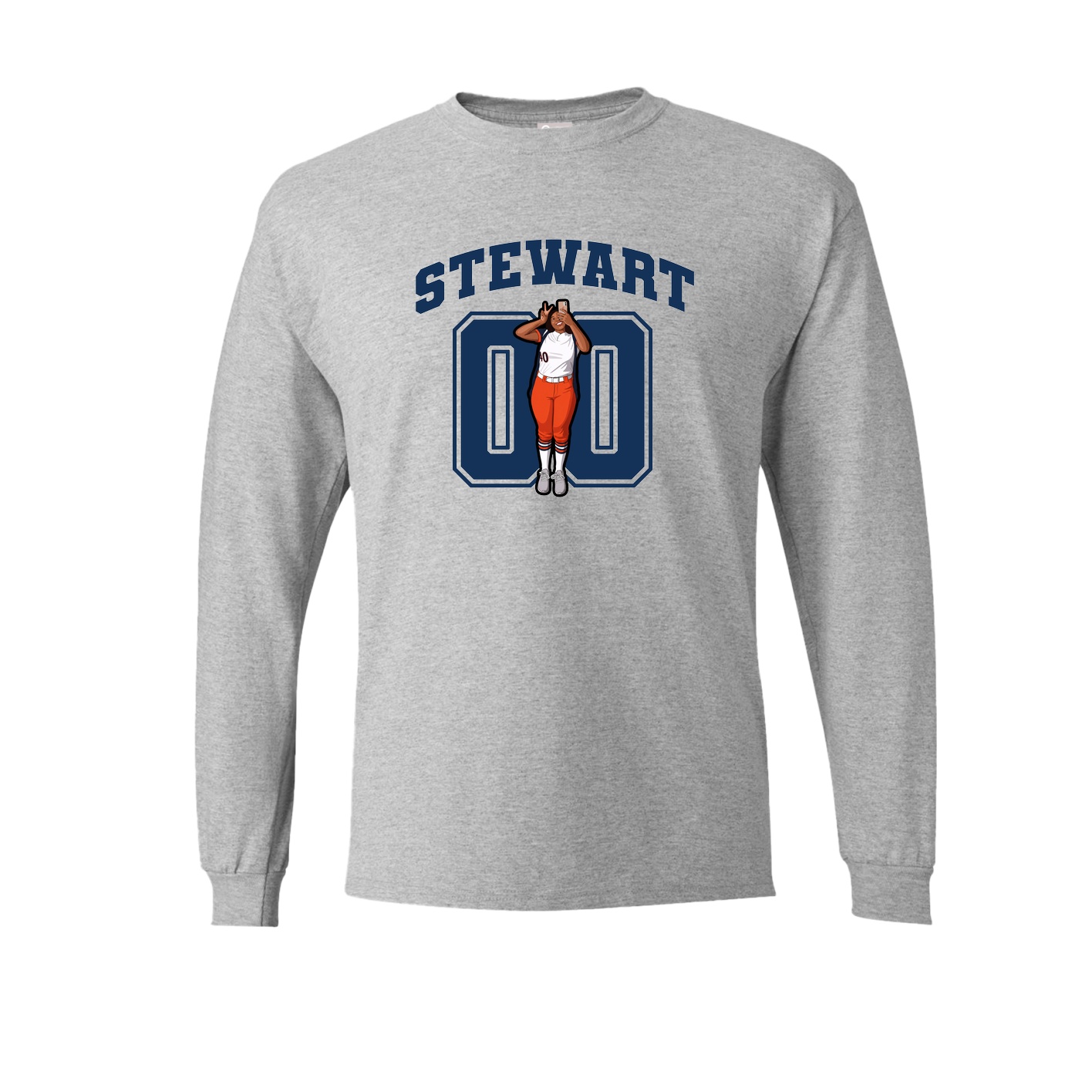 Long Sleeve Tee — Number in Grey