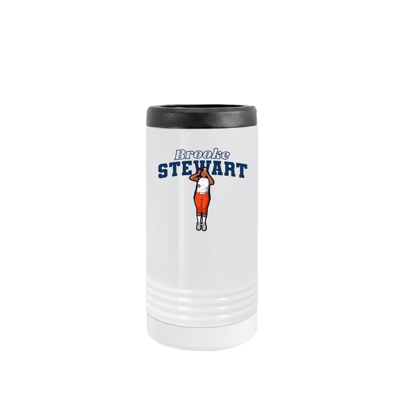 Slim Beverage Holder — Name Arch in White