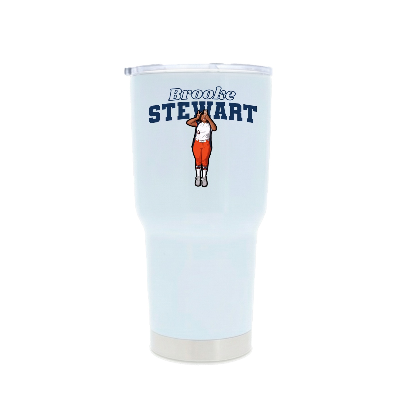 30oz Stainless Steel Tumbler — Name Arch in White