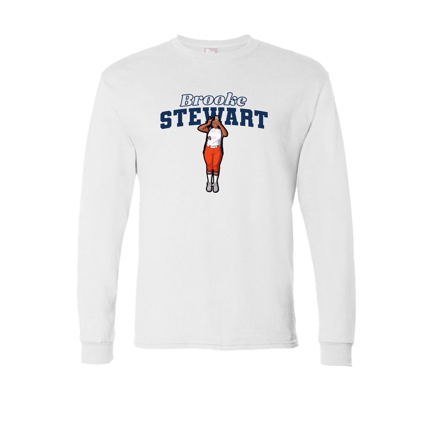 Long Sleeve Tee — Name Arch in White