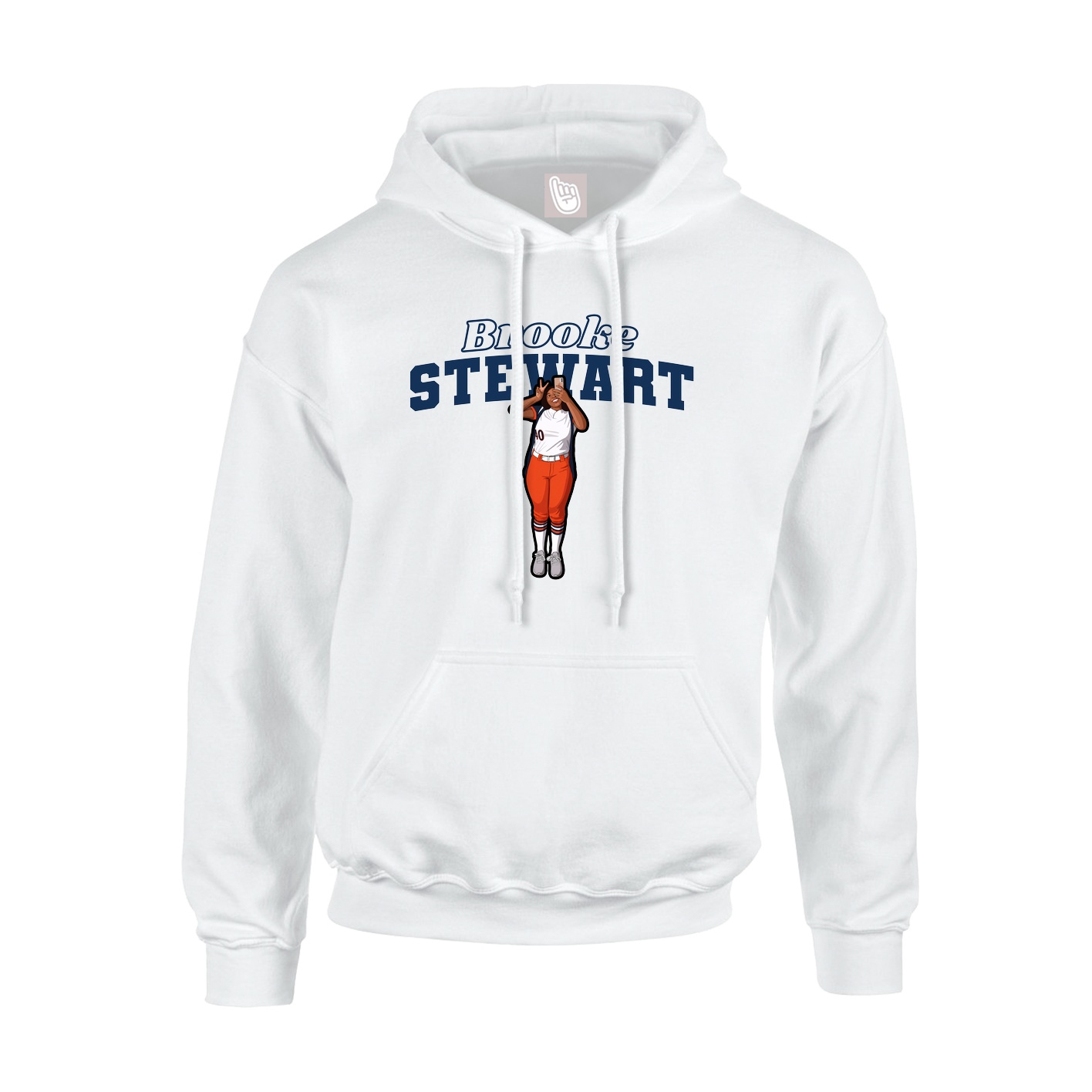 Youth Hoodie — Name Arch in White