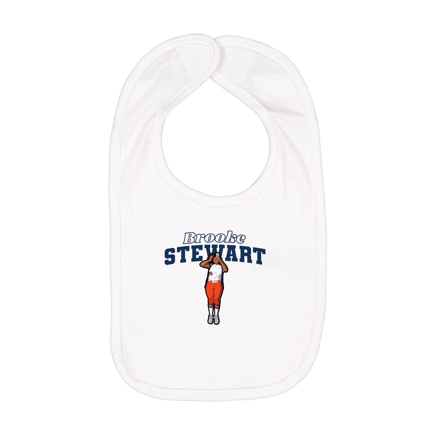 Infant Bib — Name Arch in White