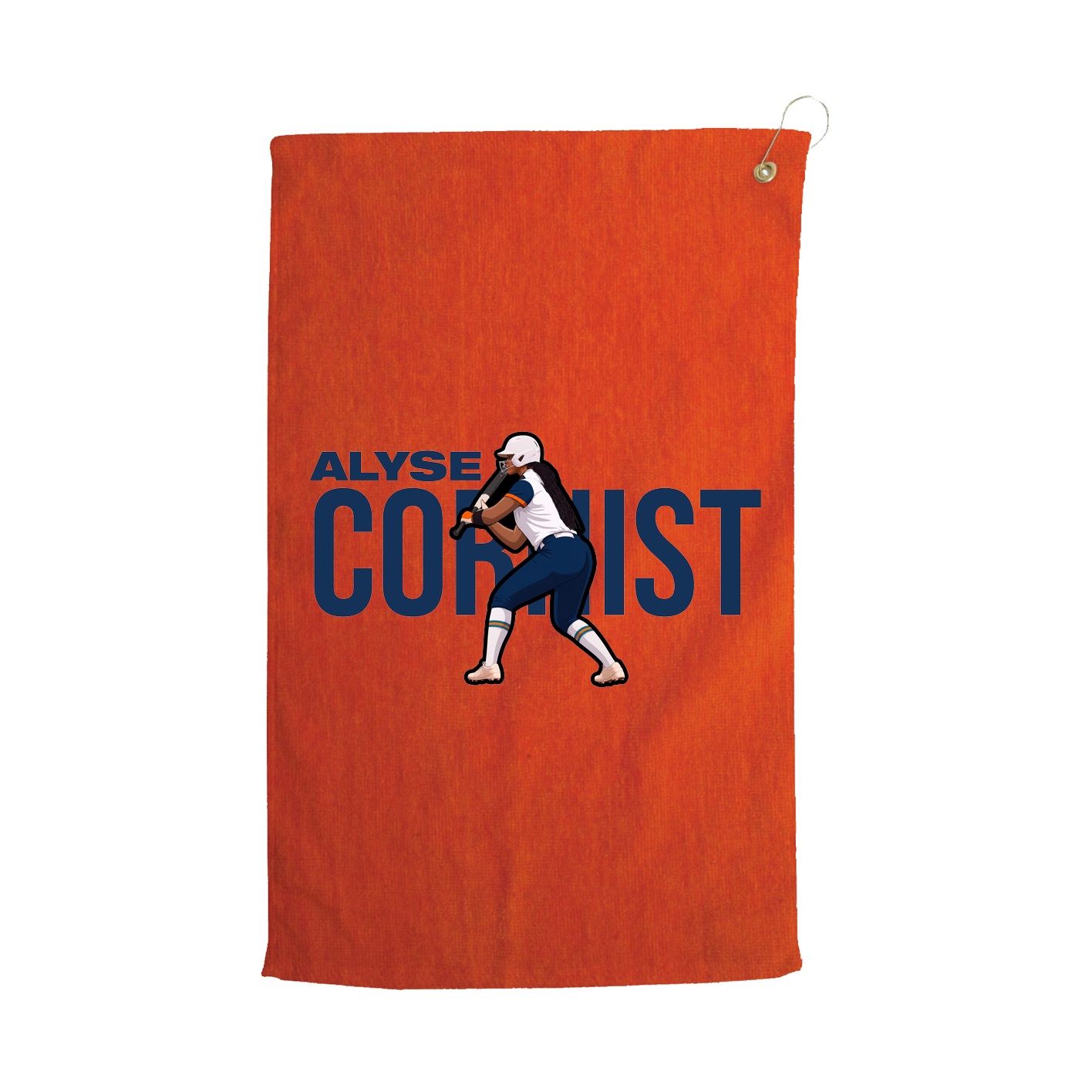 Golf Towel — Player Name in Orange