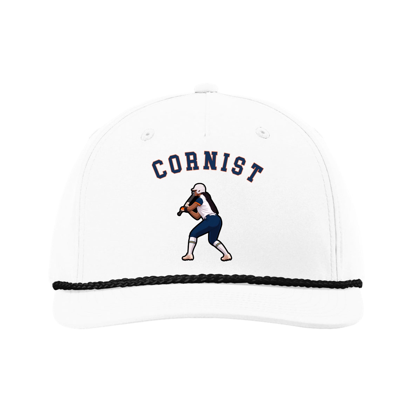 Five-Panel Classic Rope Cap — Shirsey Arch in White