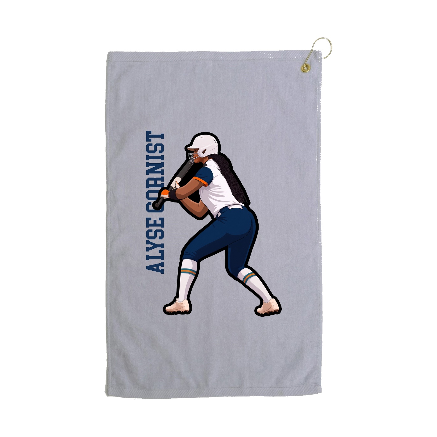 Golf Towel — Name Vertical in Grey