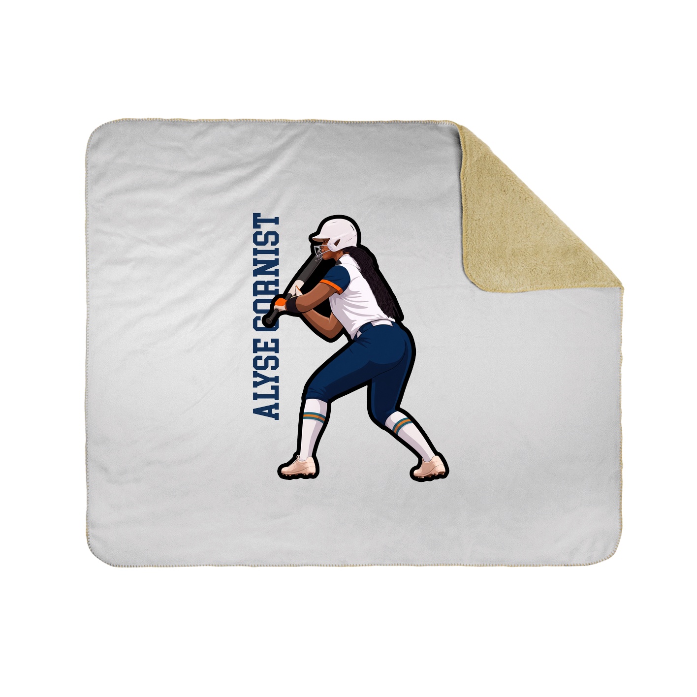 Throw Blanket — Name Vertical in White