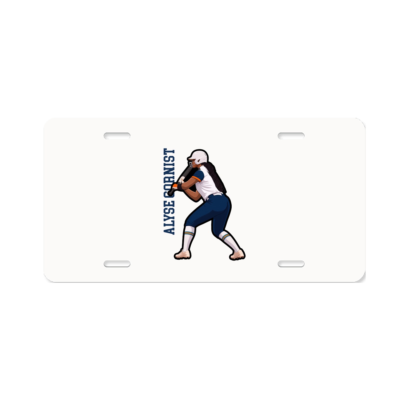 License Plate — Name Vertical in Classic