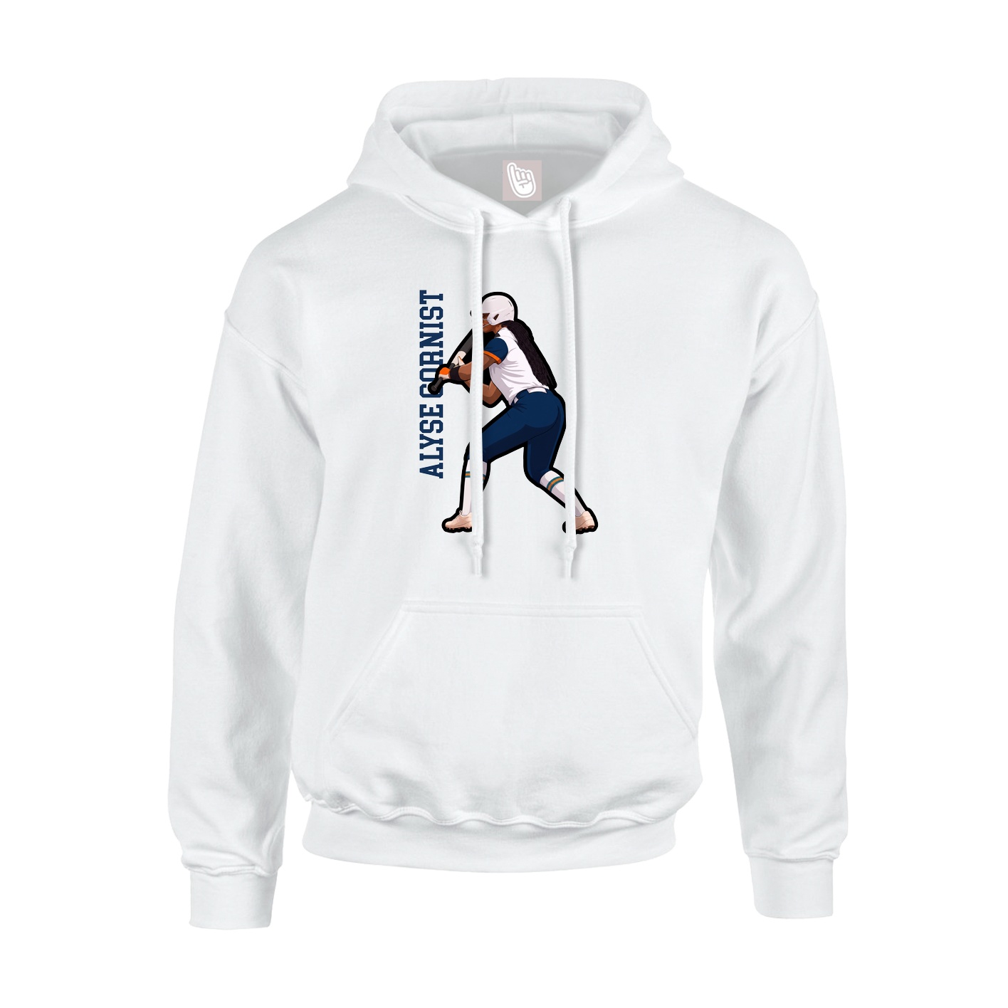 Hoodie — Name Vertical in White