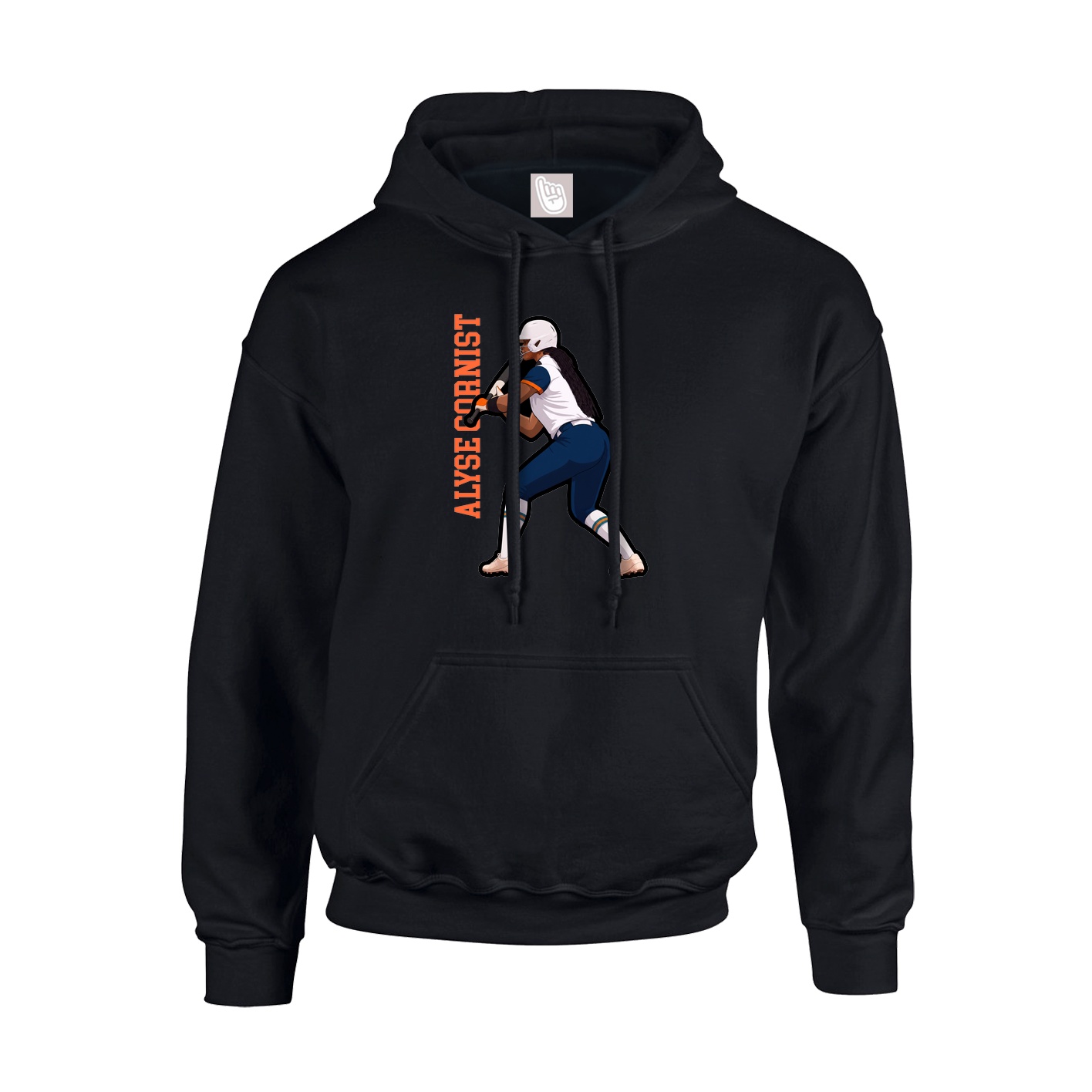 Youth Hoodie — Name Vertical in Black