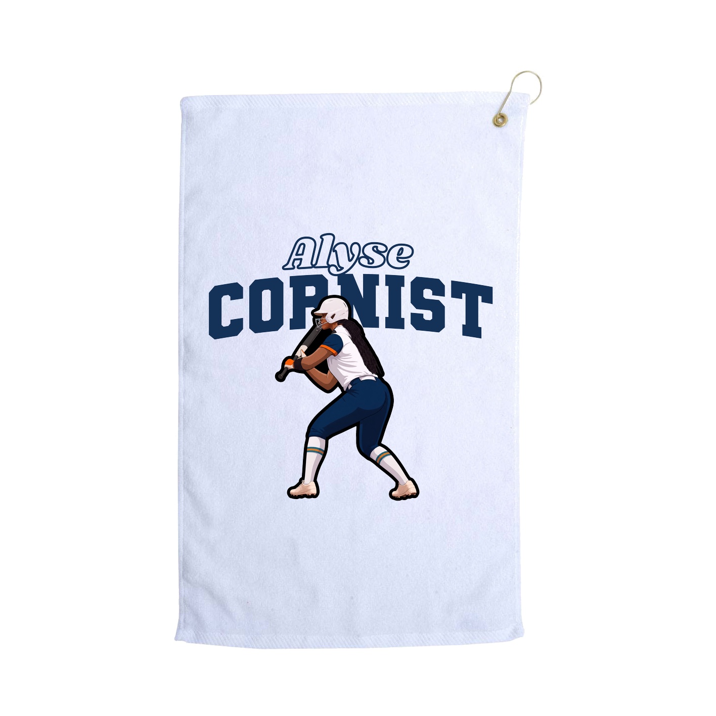 Golf Towel — Name Arch in White
