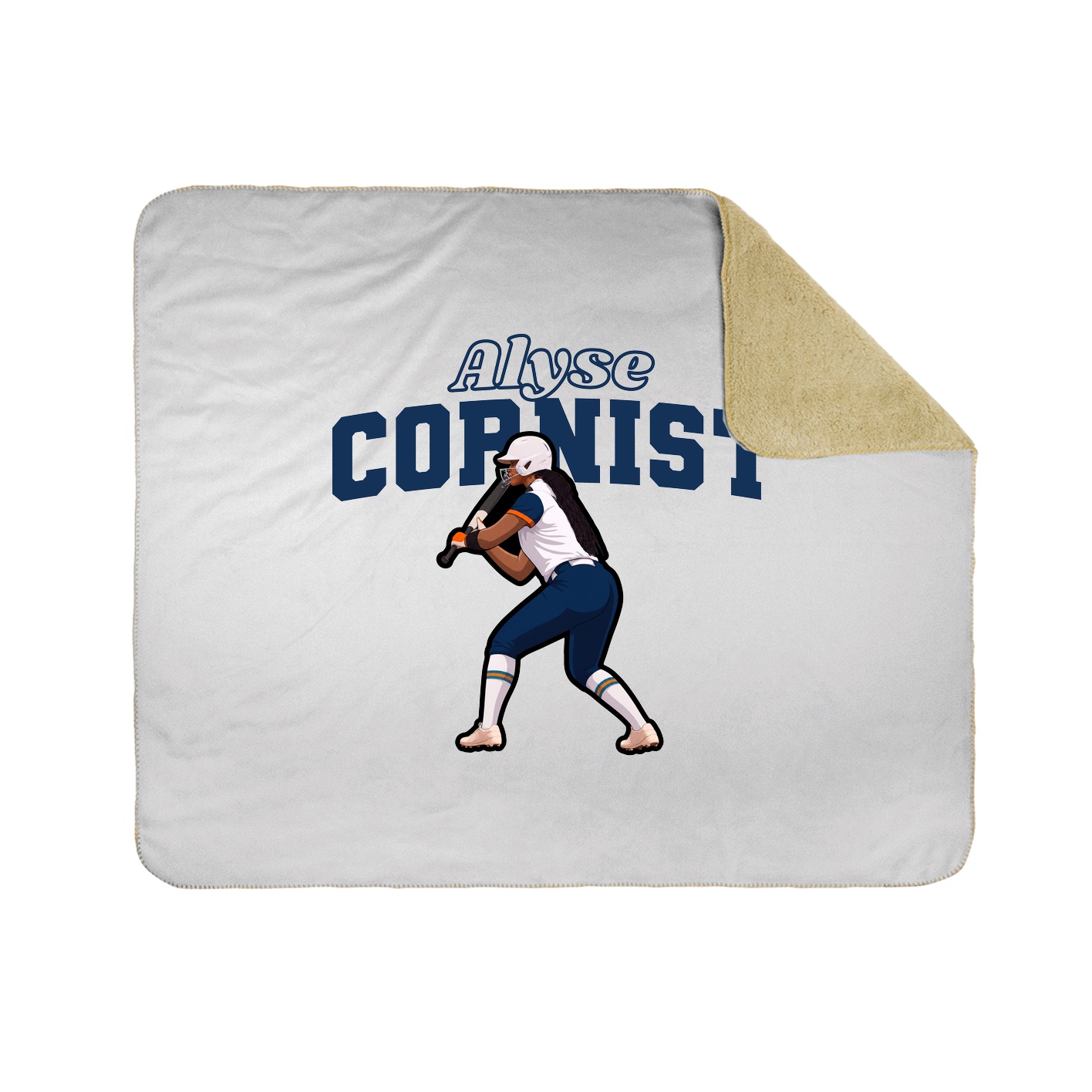 Throw Blanket — Name Arch in White