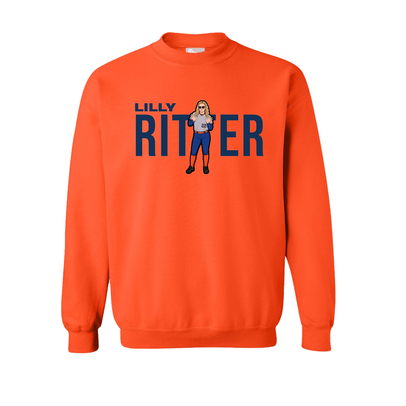 Fleece Crew — Player Name in Orange