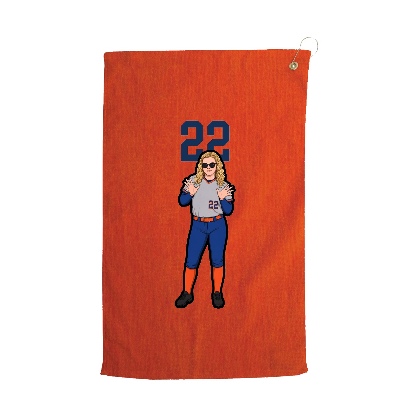 Golf Towel — Number Top in Orange