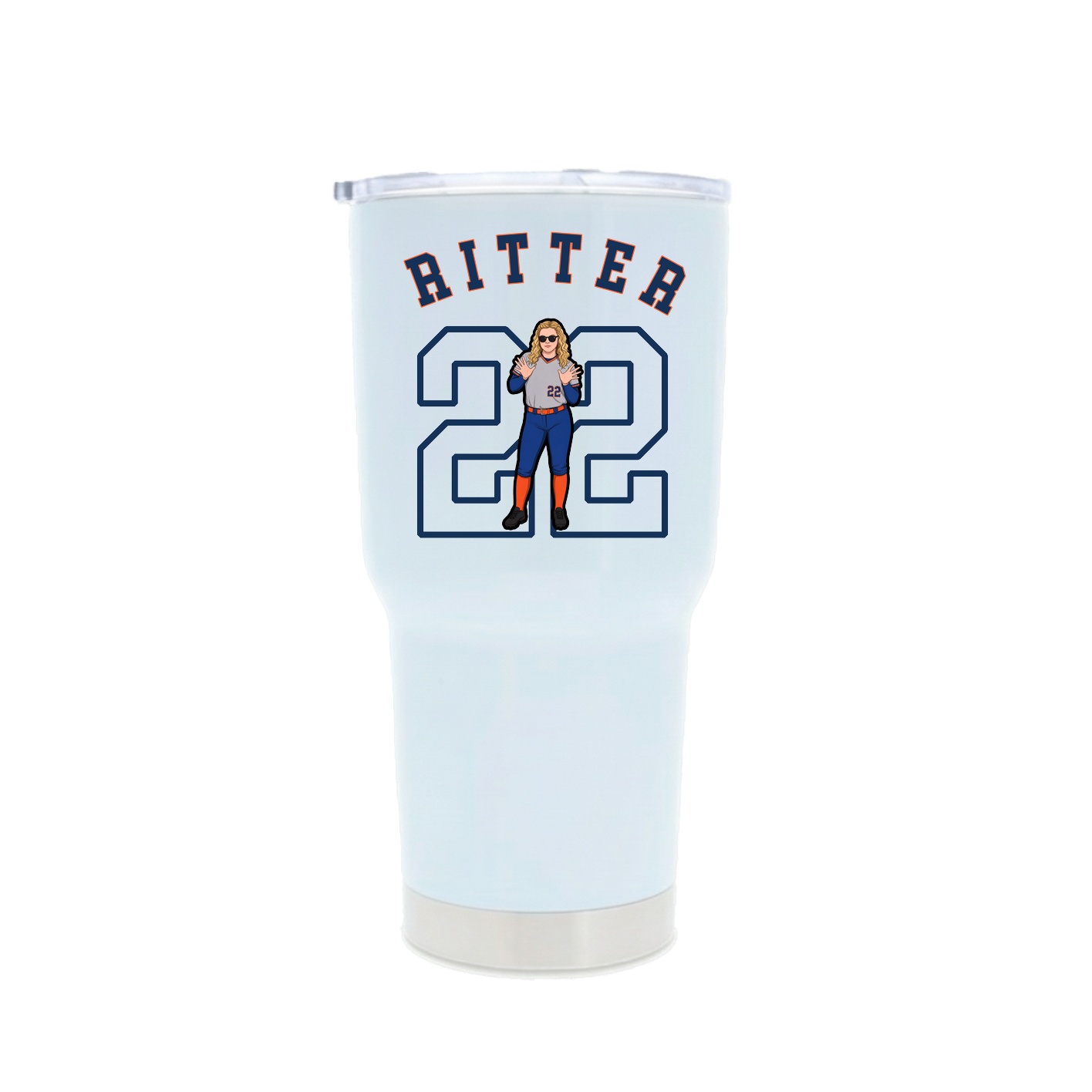 30oz Stainless Steel Tumbler — Shirsey Arch in White
