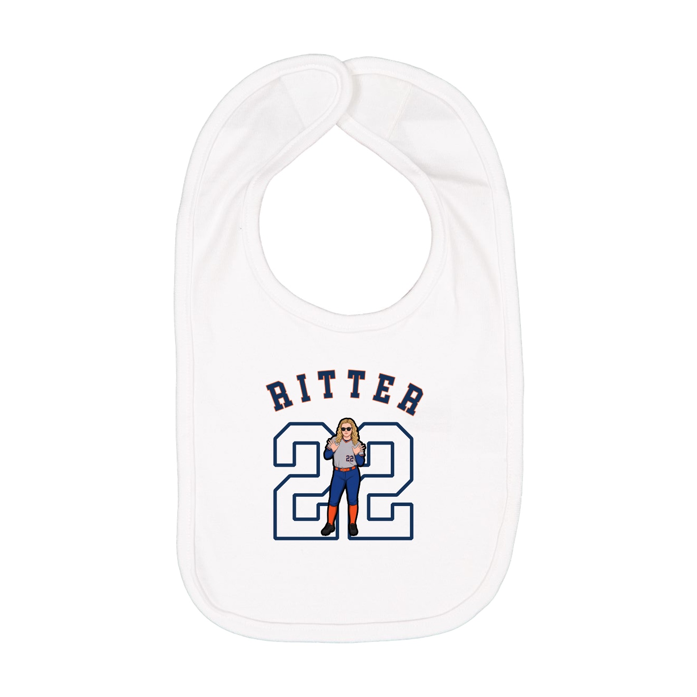 Infant Bib — Shirsey Arch in White