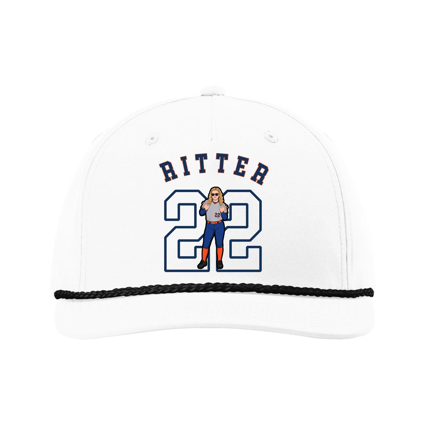 Five-Panel Classic Rope Cap — Shirsey Arch in White
