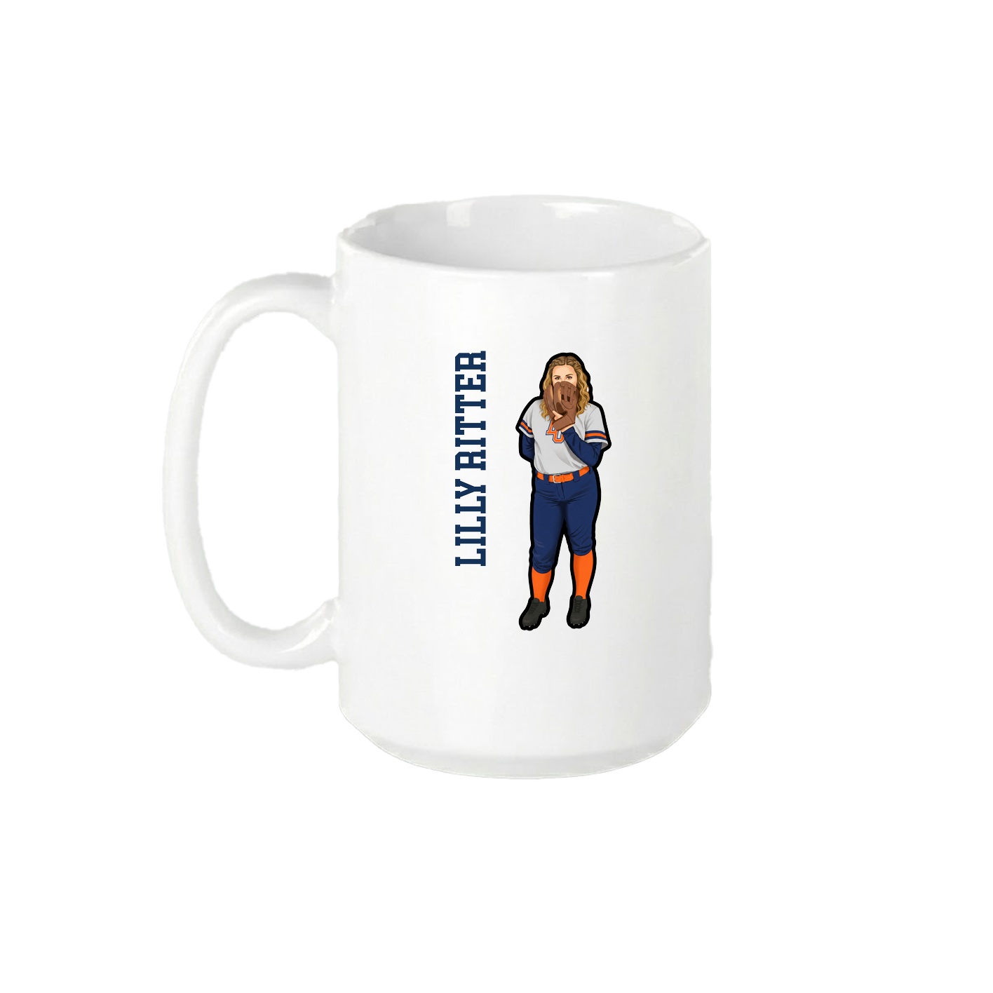 15oz Coffee Mug — Name Vertical in White