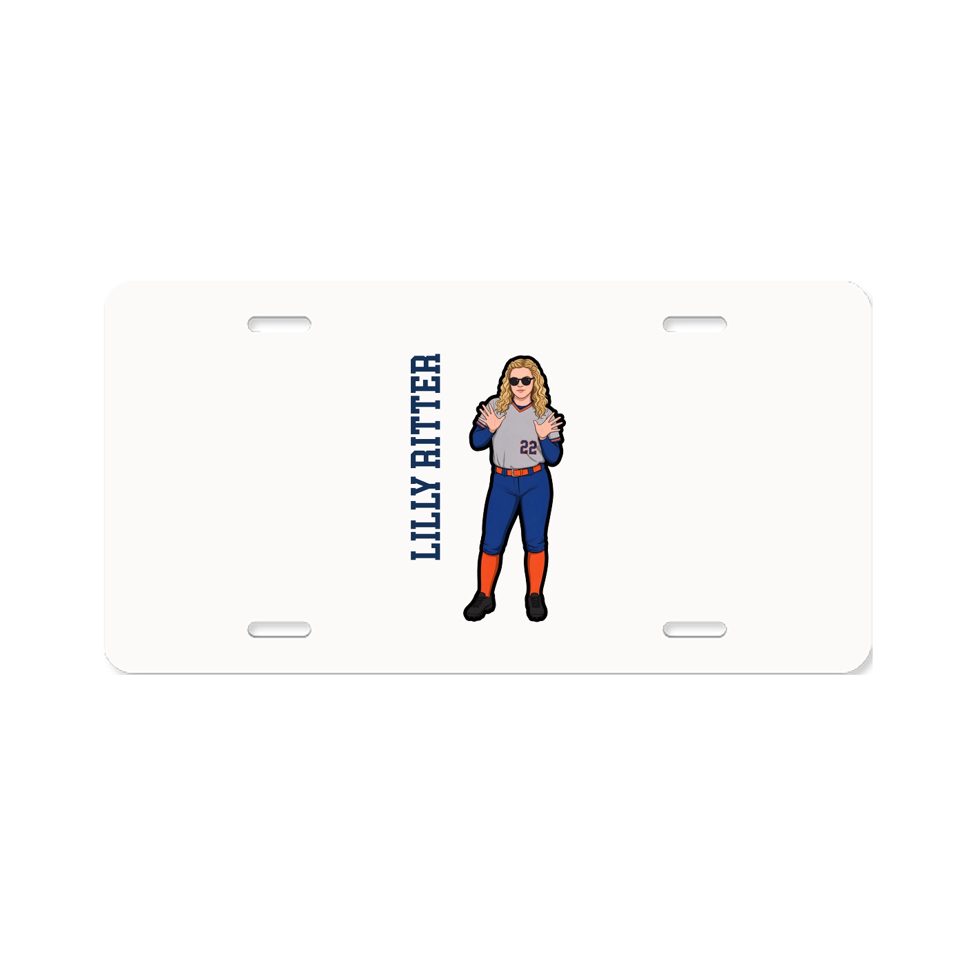 License Plate — Name Vertical in Classic
