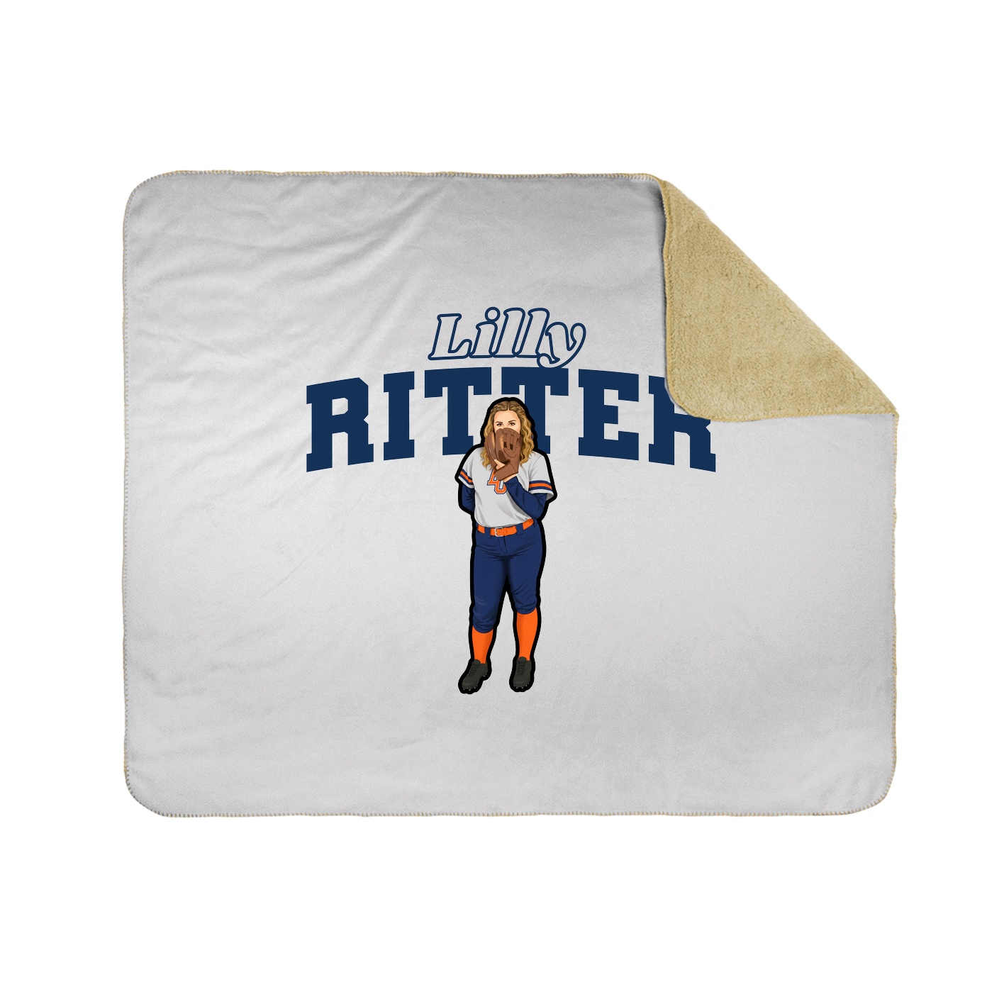 Throw Blanket — Name Arch in White