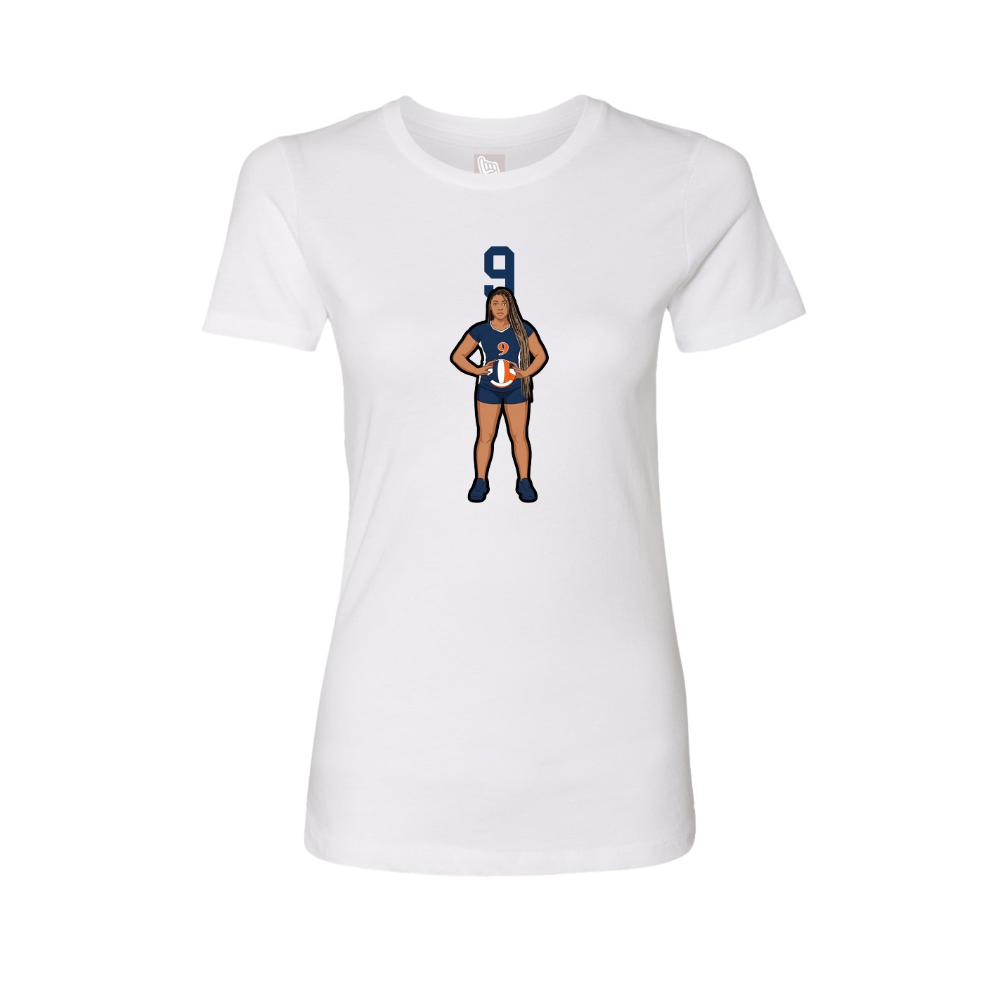 Fitted Women's Tee — Number Top in White
