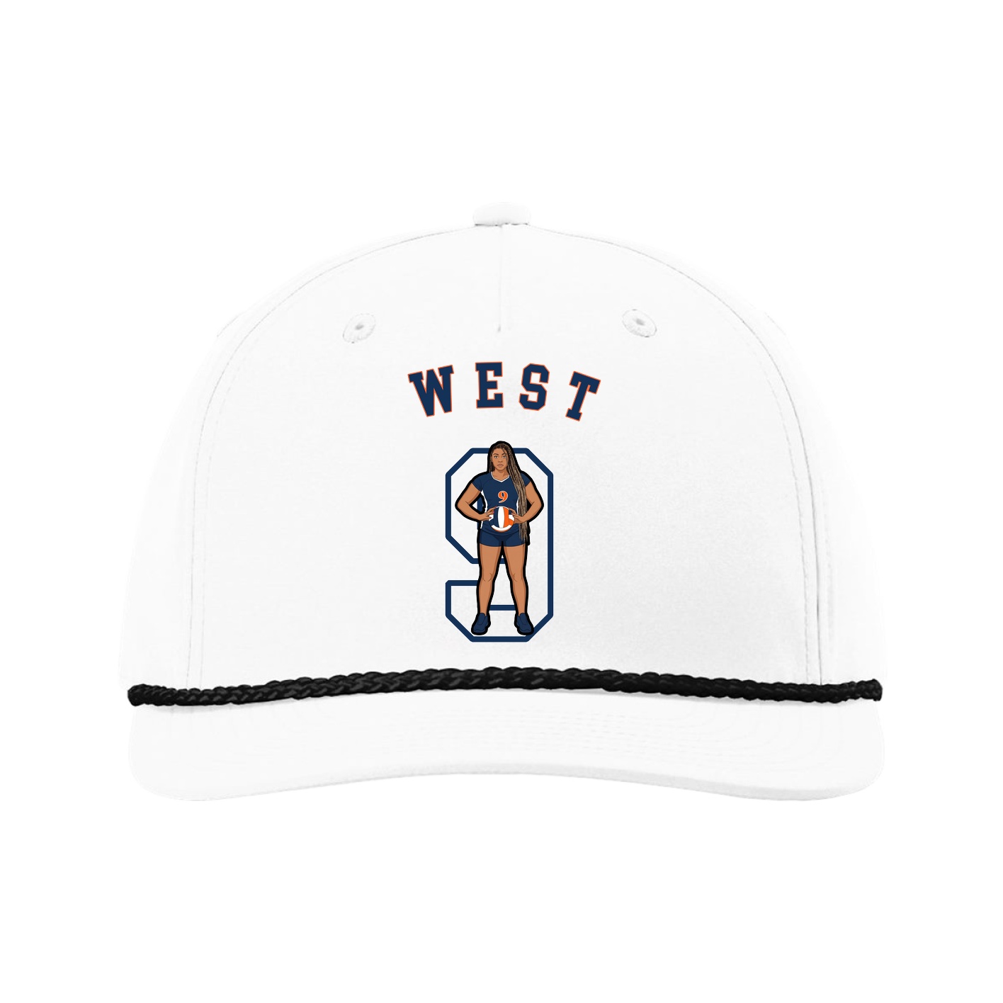Five-Panel Classic Rope Cap — Shirsey Arch in White