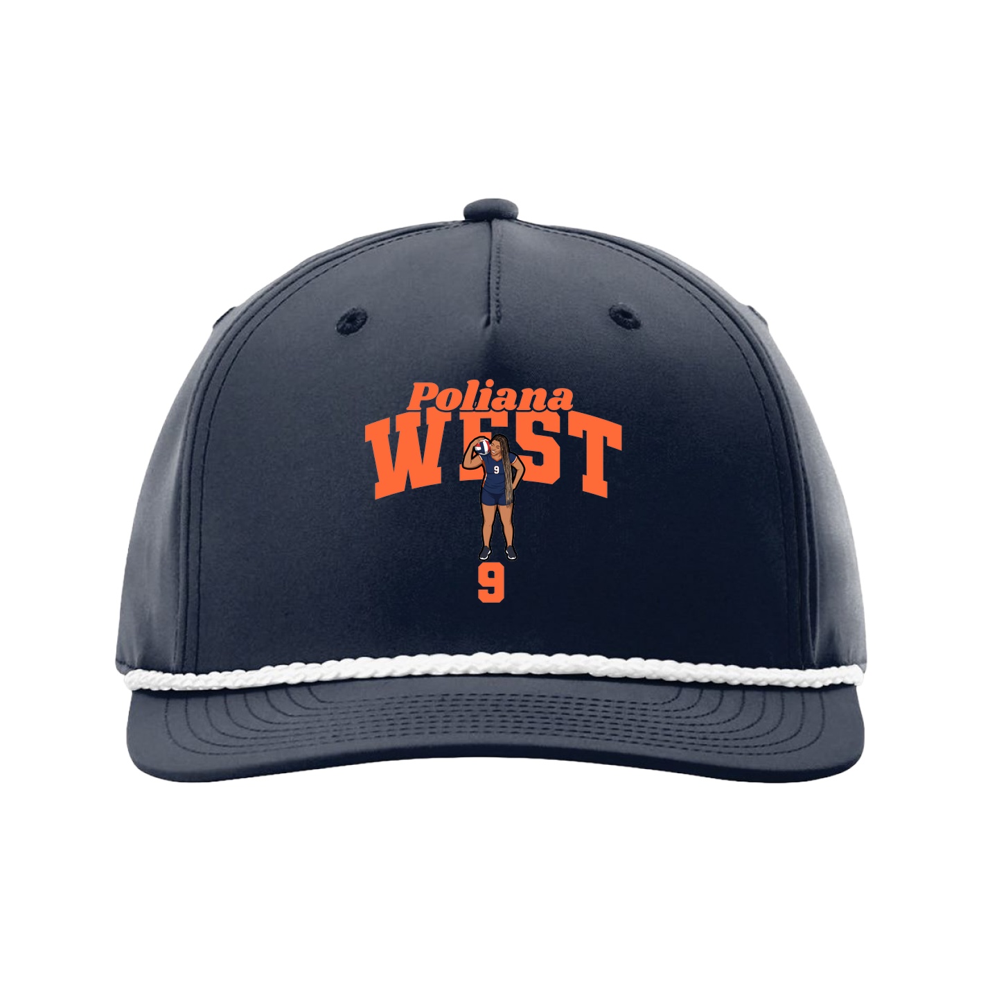 Five-Panel Classic Rope Cap — Signature Arch in Navy