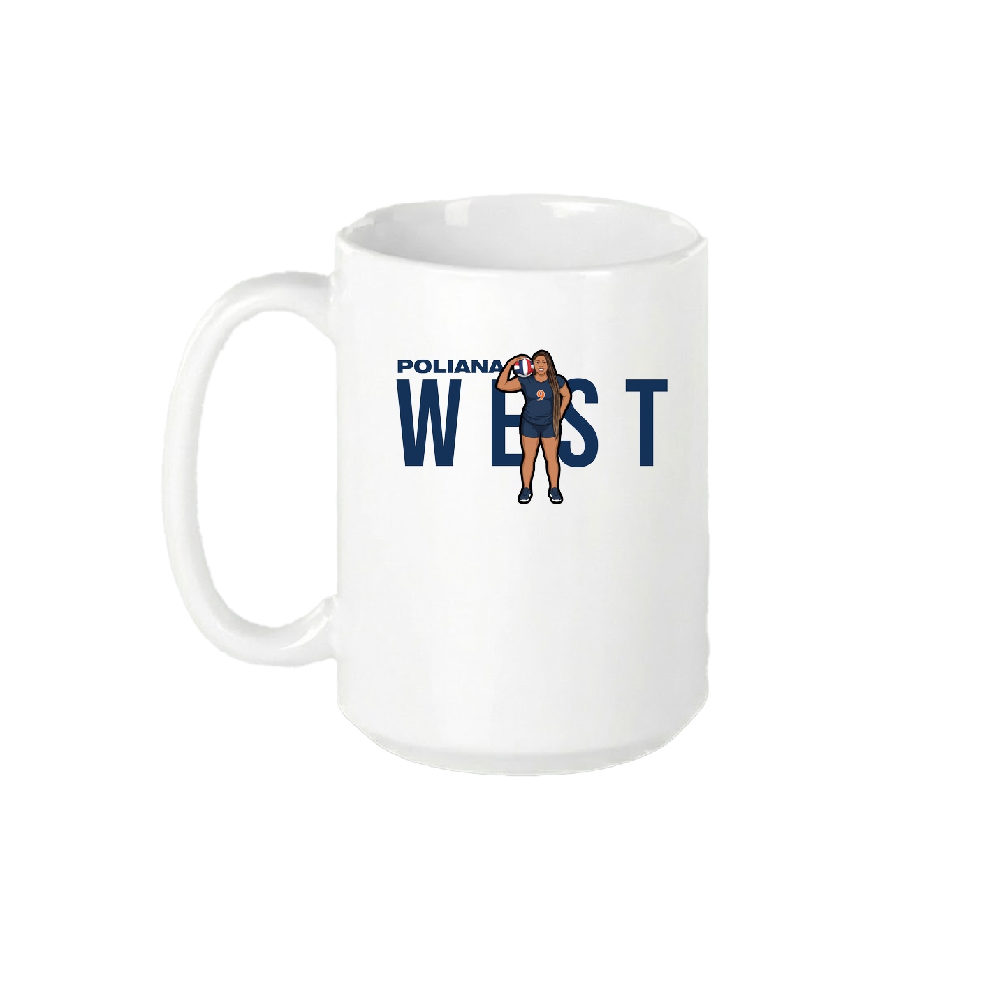 15oz Coffee Mug — Player Name in White