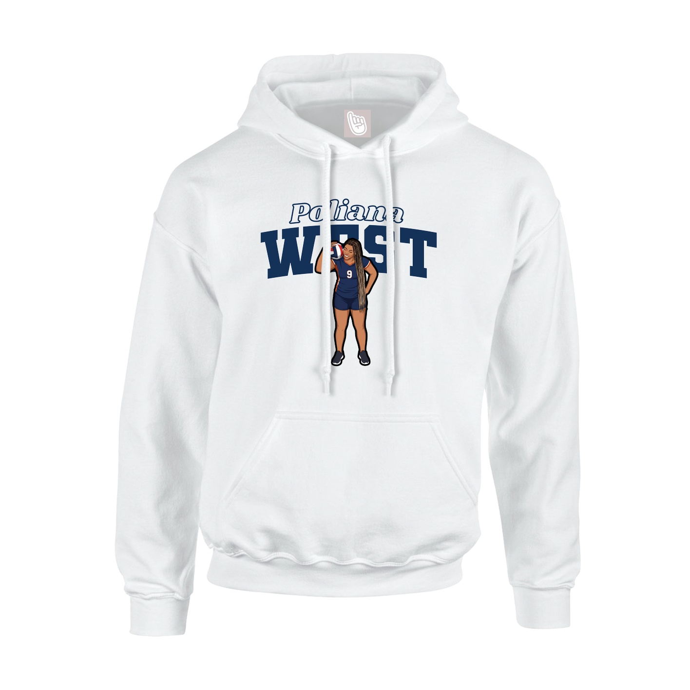 Hoodie — Name Arch in White