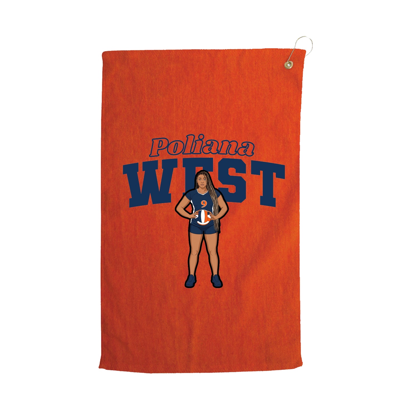 Golf Towel — Name Arch in Orange