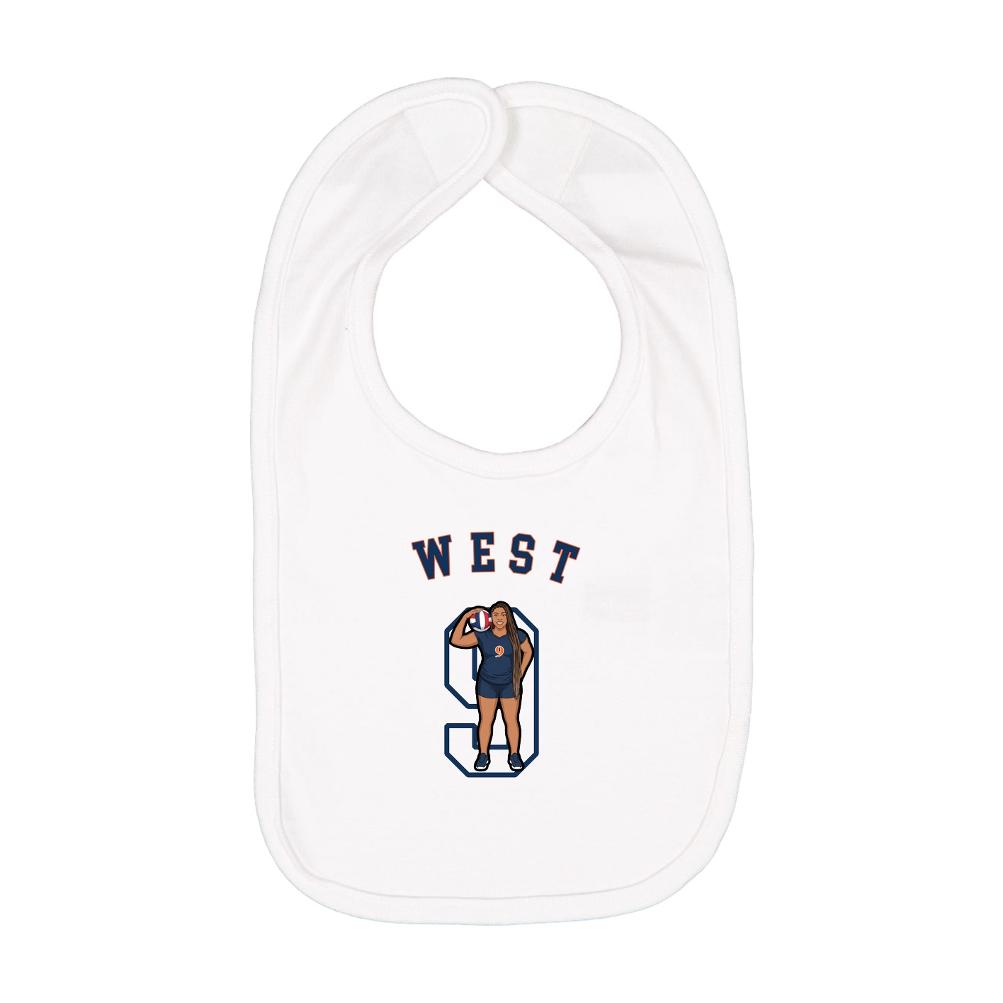 Infant Bib — Shirsey Arch in White