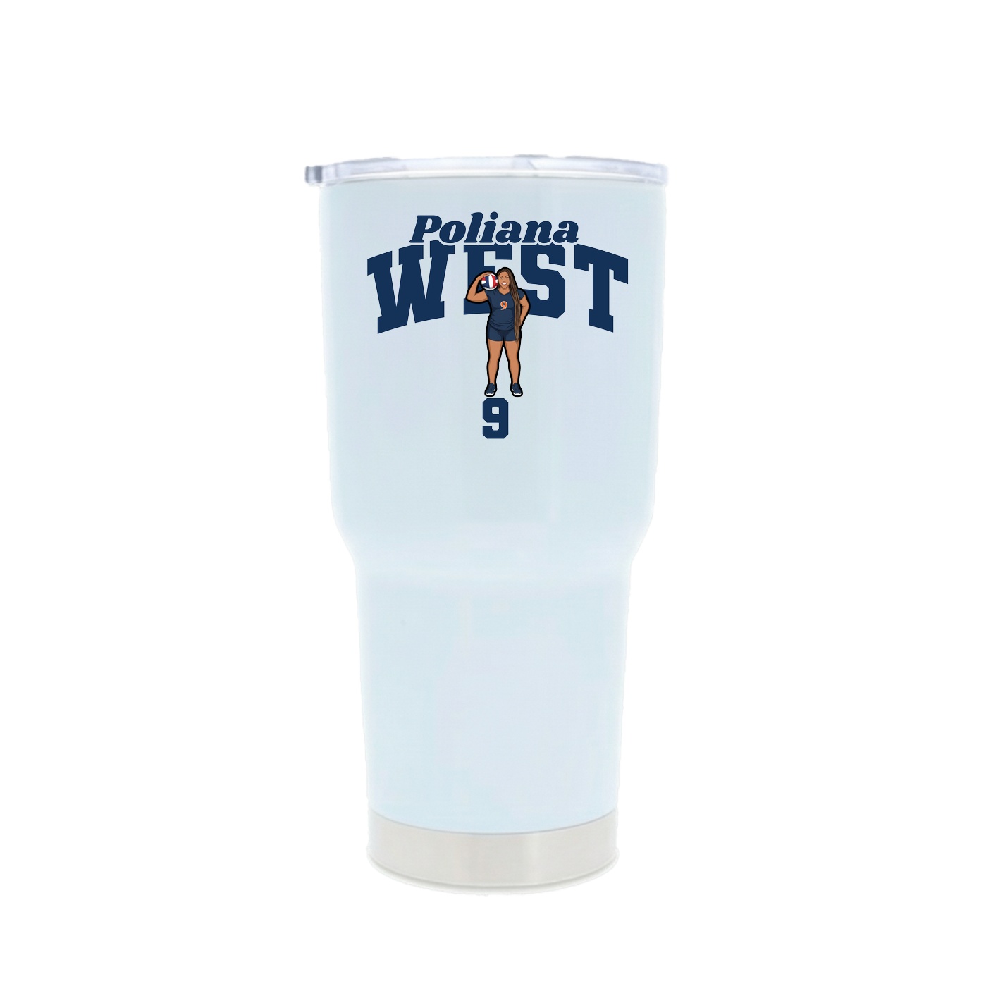 30oz Stainless Steel Tumbler — Signature Arch in White