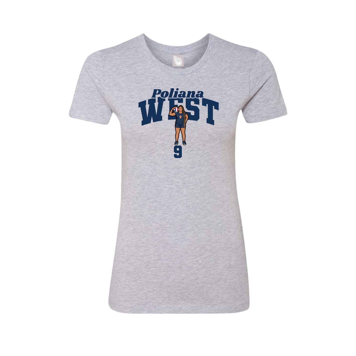 Fitted Women's Tee — Signature Arch in Grey