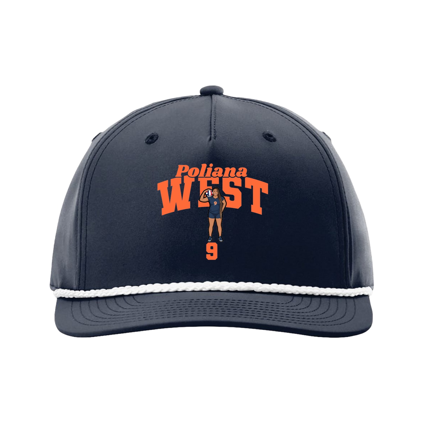 Five-Panel Classic Rope Cap — Signature Arch in Navy
