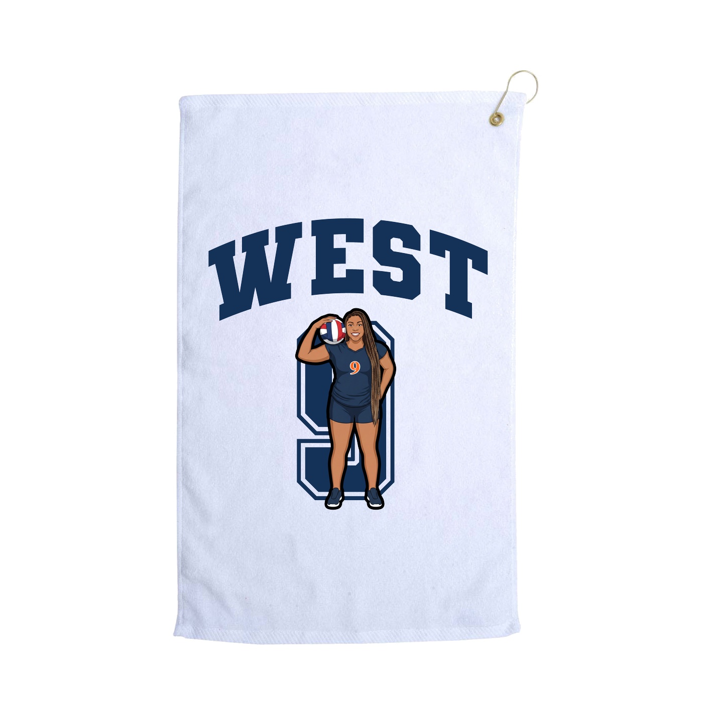Golf Towel — Number in White
