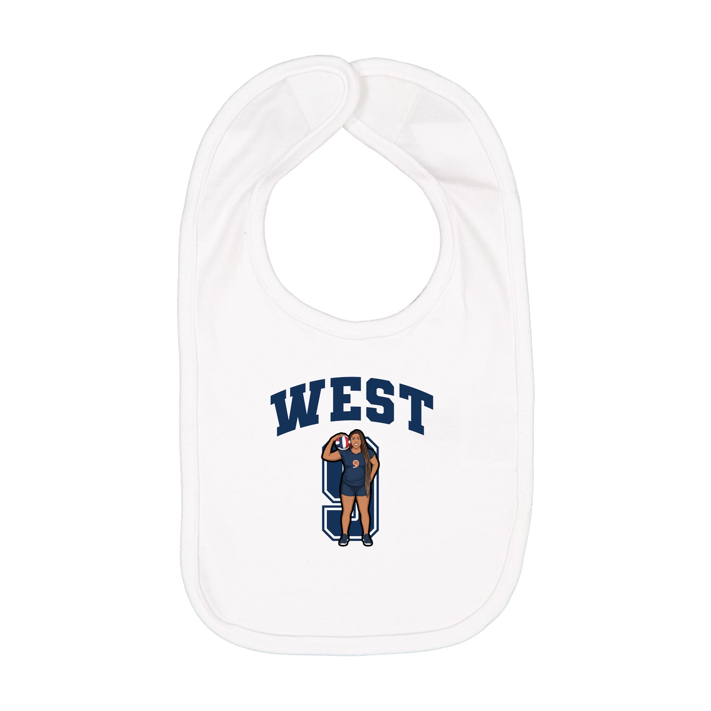 Infant Bib — Number in White