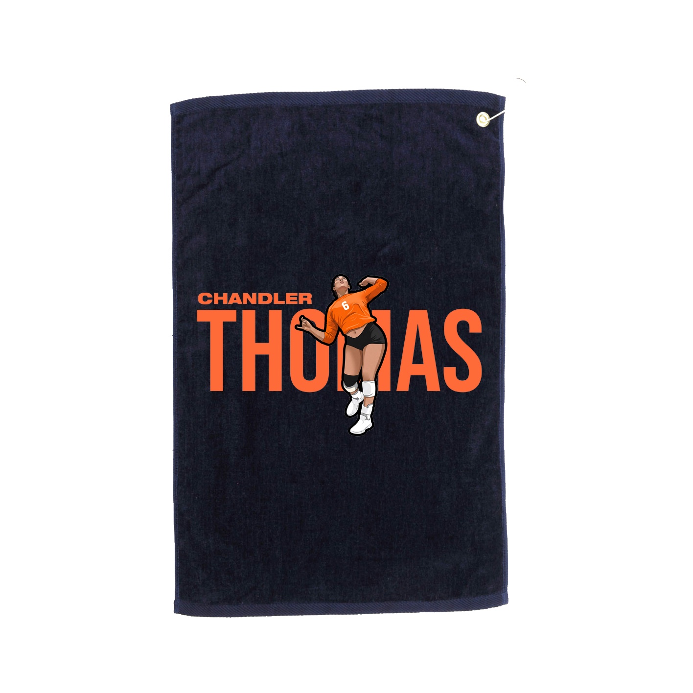 Golf Towel — Player Name in Navy