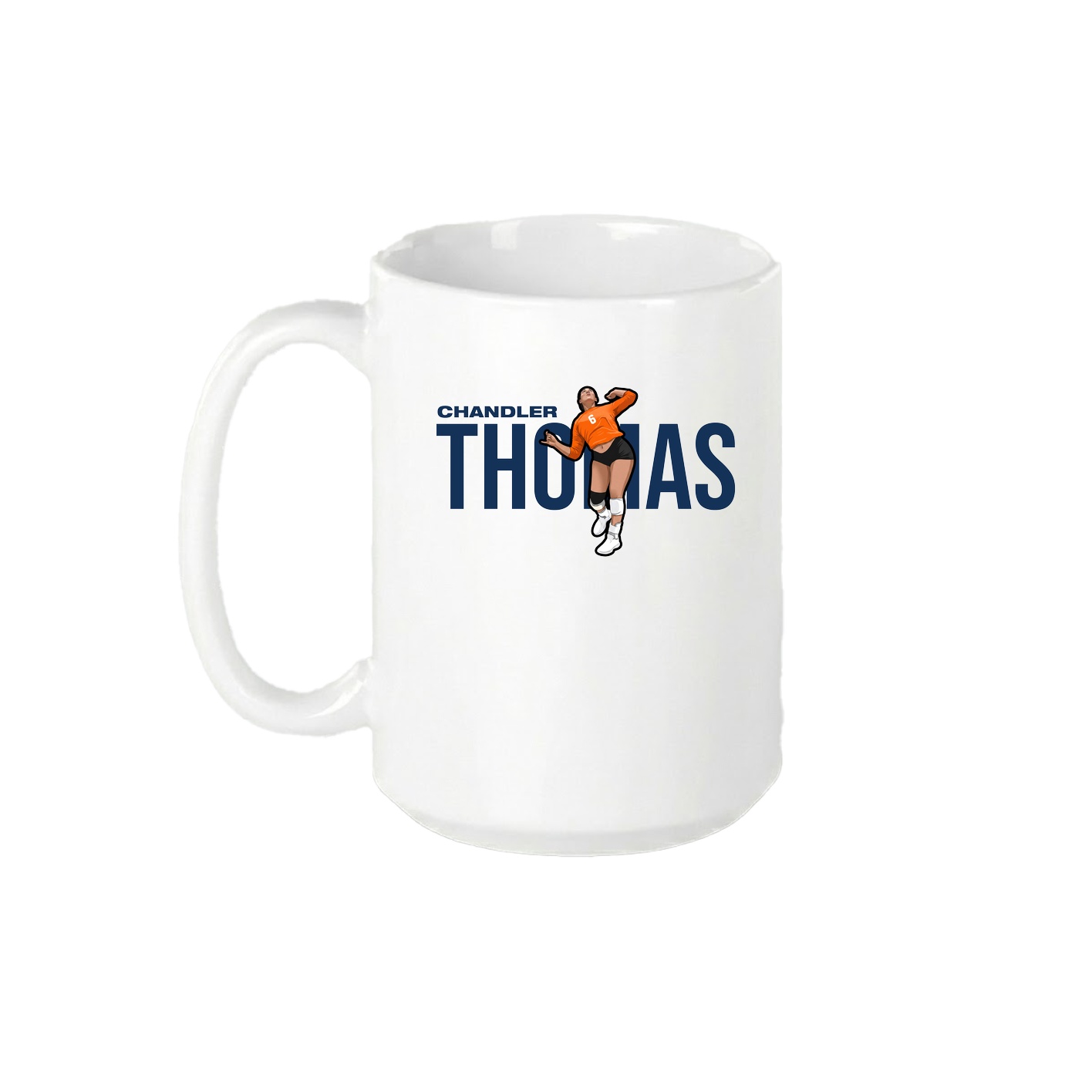 15oz Coffee Mug — Player Name in White