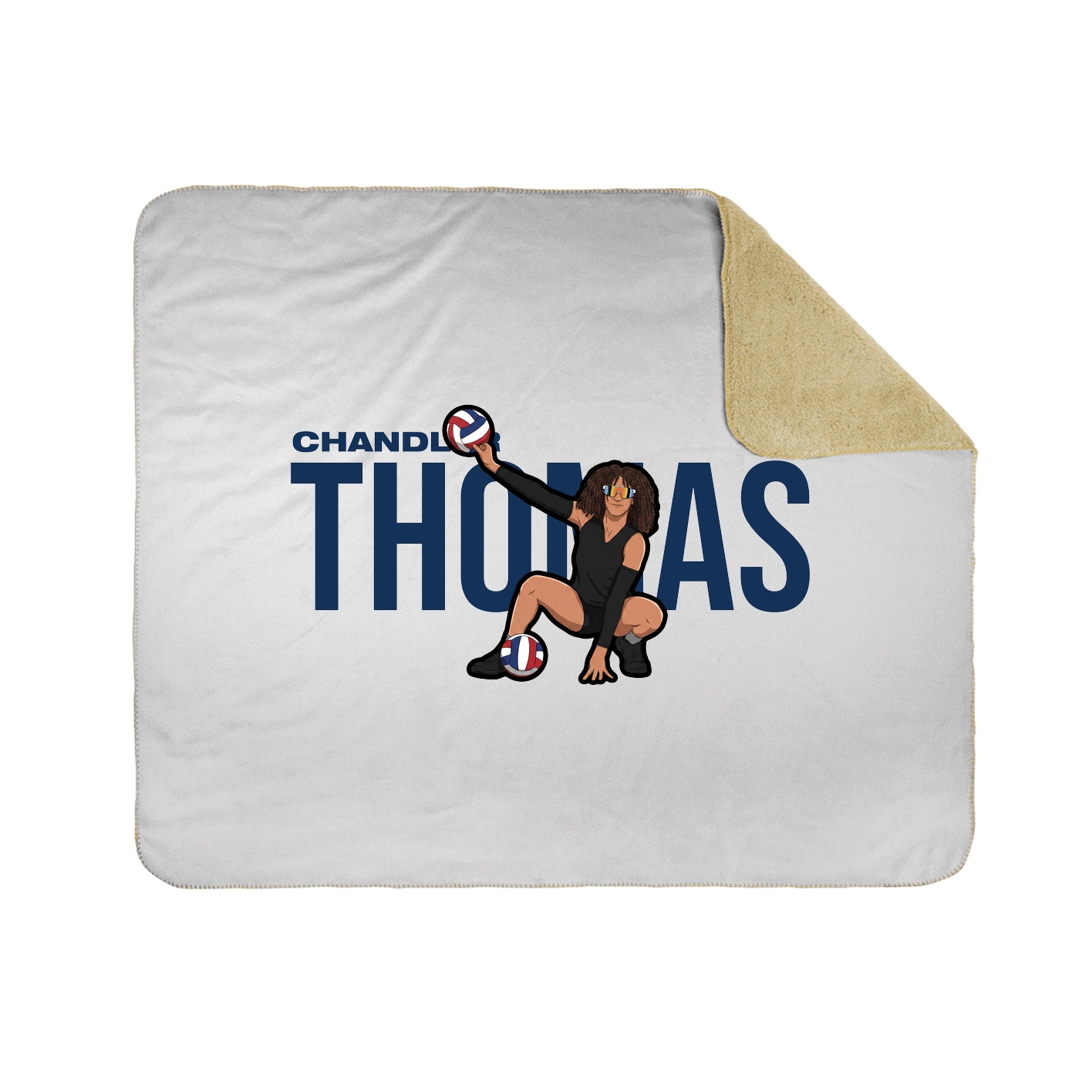 Throw Blanket — Player Name in White