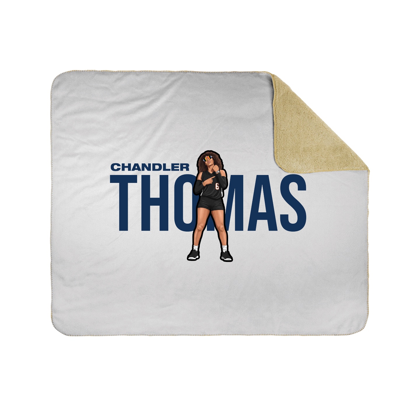 Throw Blanket — Player Name in White