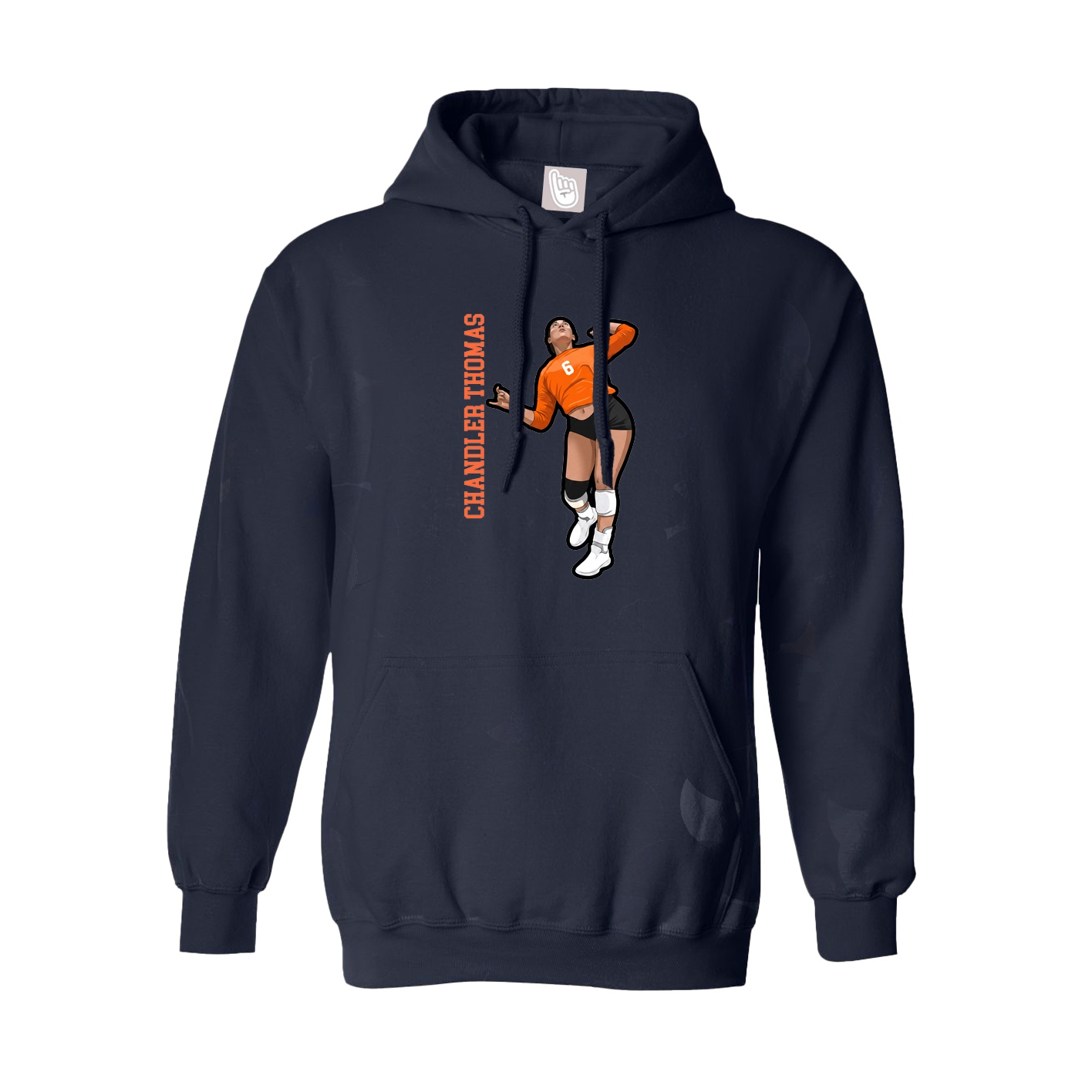 Youth Hoodie — Name Vertical in Navy