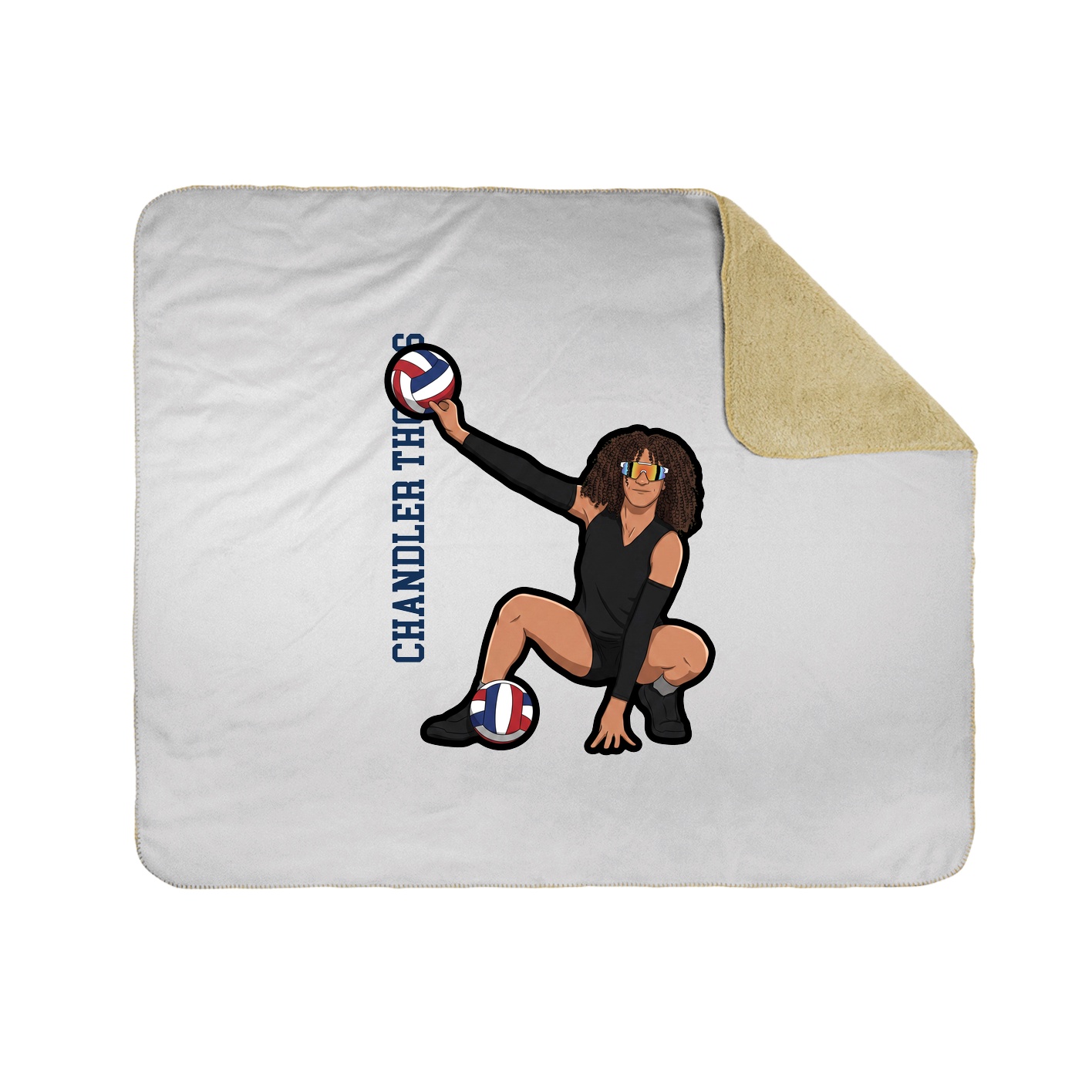 Throw Blanket — Name Vertical in White