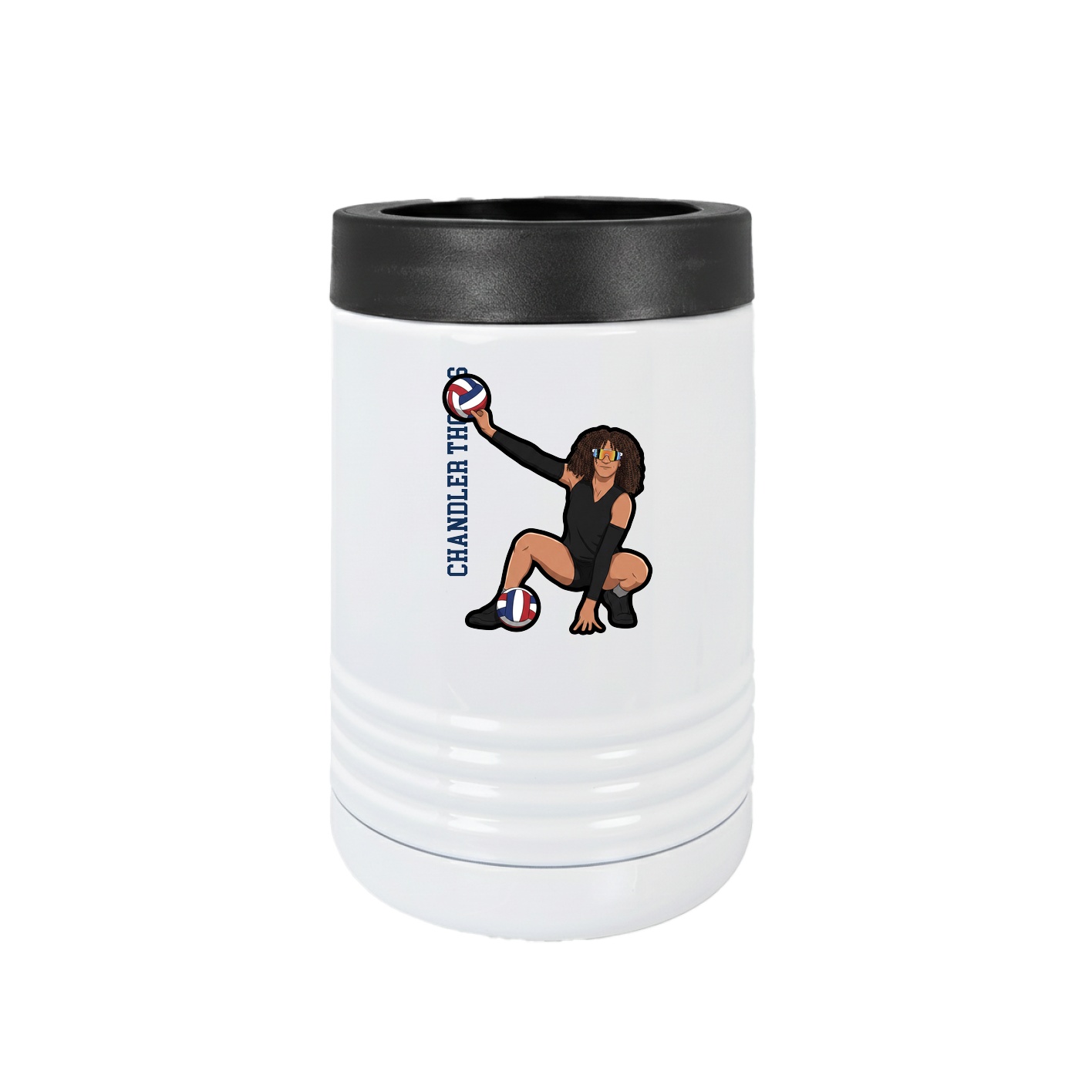 Beverage Holder — Name Vertical in White